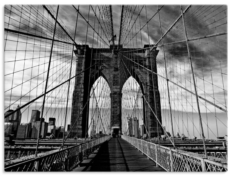 Artland Wandbild »Brooklyn Bridge - schwarz/weiss«, Brücken, (1 St.) von Artland