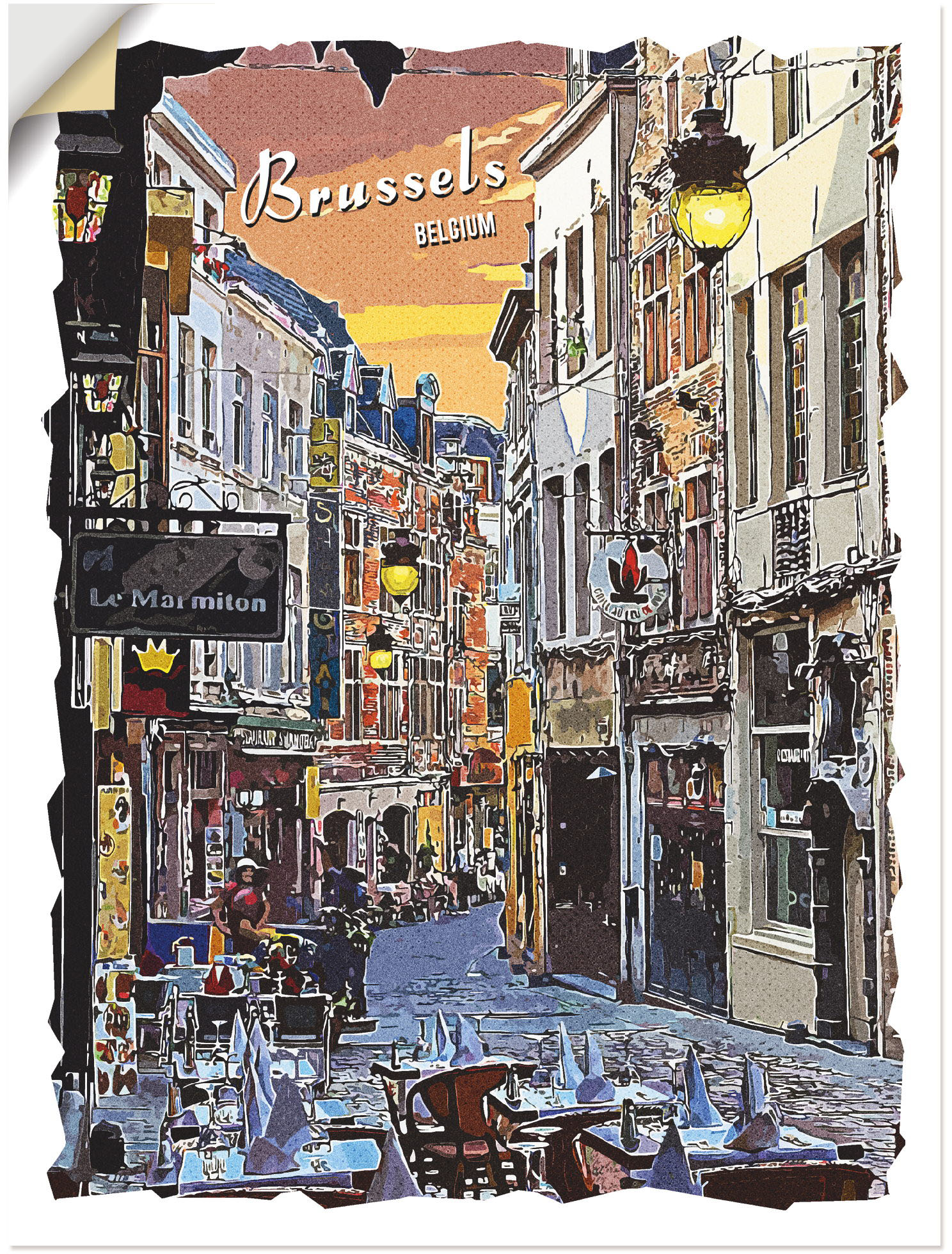 Artland Wandbild »Brüssel Grafik«, Belgien, (1 St.), als Alubild, Leinwandbild, Wandaufkleber oder Poster in versch. Grössen von Artland