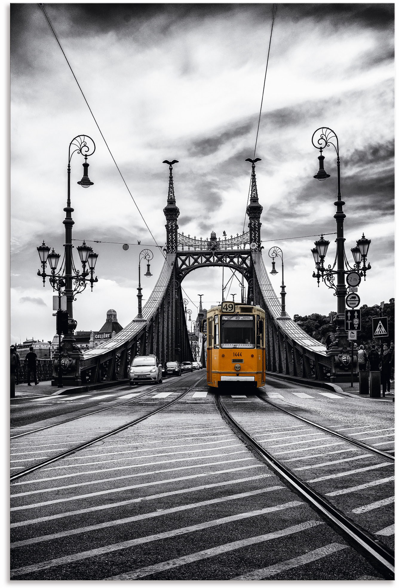 Artland Alu-Dibond-Druck »Budapest Freiheitsbrücke Strassenbahn«, Zugbilder, (1 St.) von Artland
