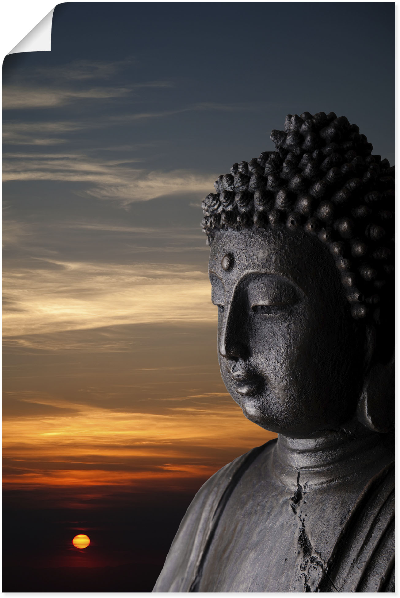 Artland Wandbild »Buddha Statue vor Sonnenuntergang«, Buddhismus, (1 St.), als Alubild, Leinwandbild, Wandaufkleber oder Poster in versch. Grössen von Artland