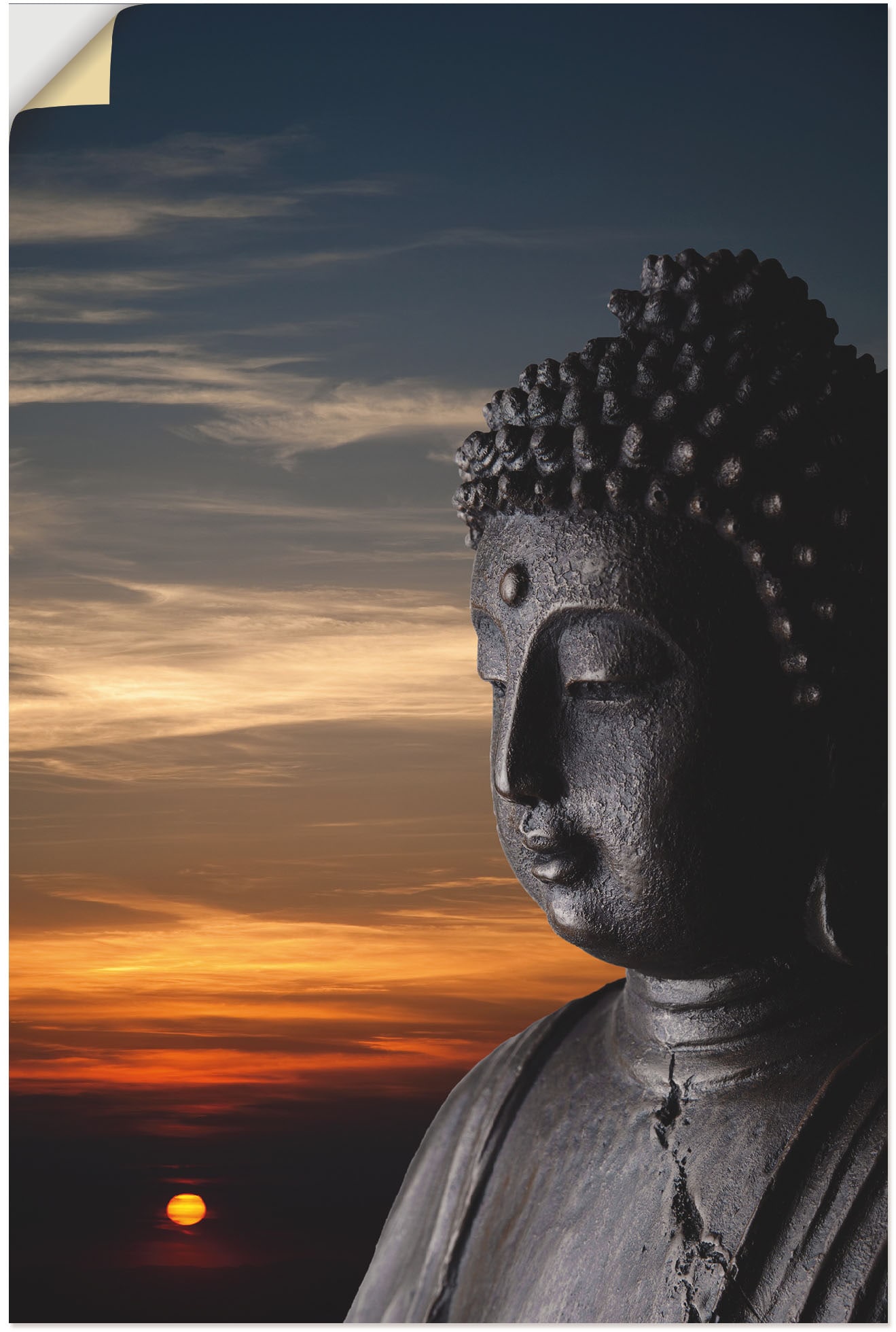 Artland Wandbild »Buddha Statue vor Sonnenuntergang«, Buddhismus, (1 St.) von Artland