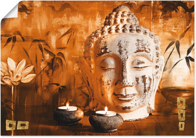 Artland Wandbild »Buddha mit Kerzen«, Religion, (1 St.), als Leinwandbild, Poster in verschied. Grössen von Artland