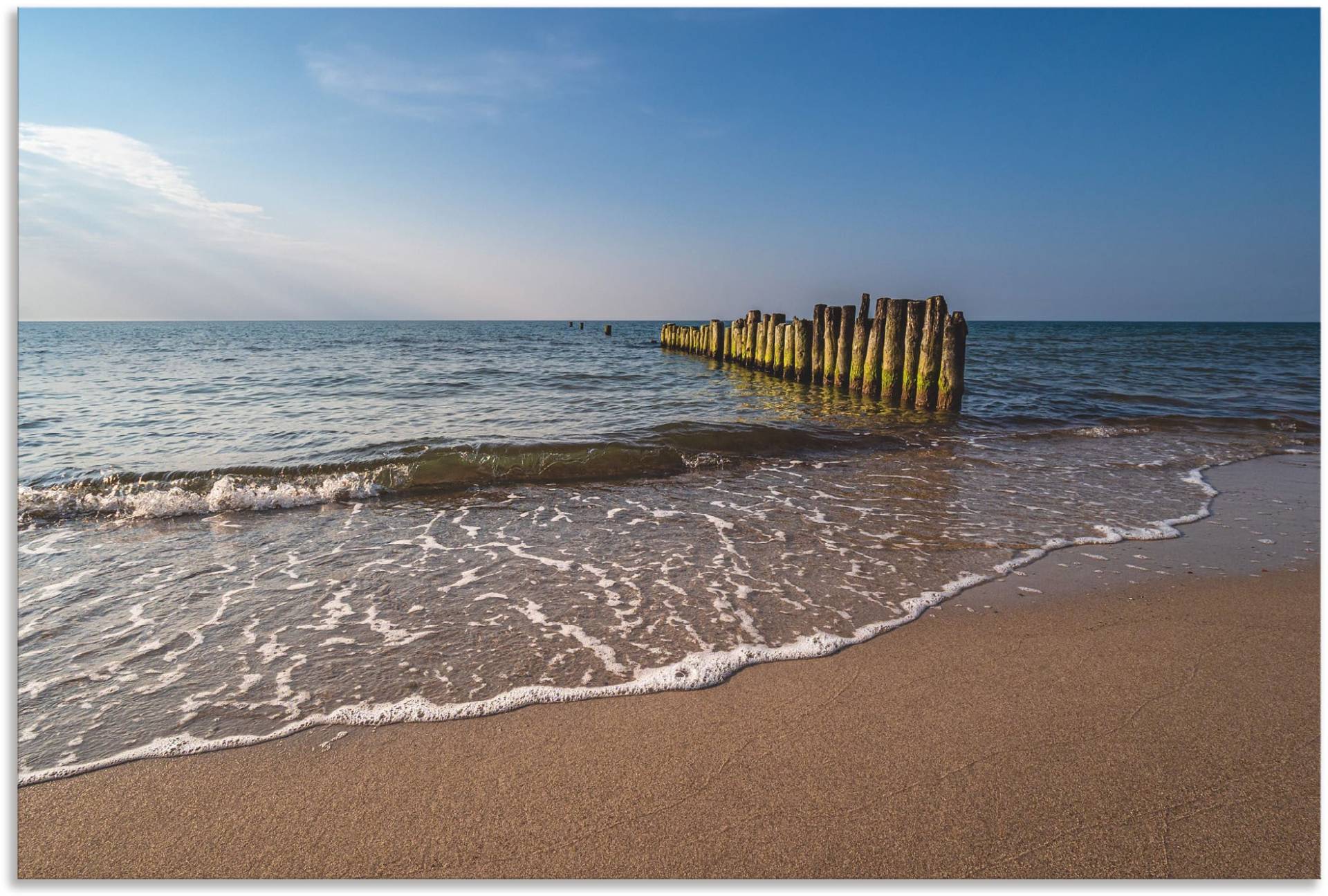 Artland Alu-Dibond-Druck »Buhnen an Küste Ostsee bei Graal«, Strandbilder, (1 St.), für Innen- und Aussenbereich geeignet, Outdoorbild von Artland