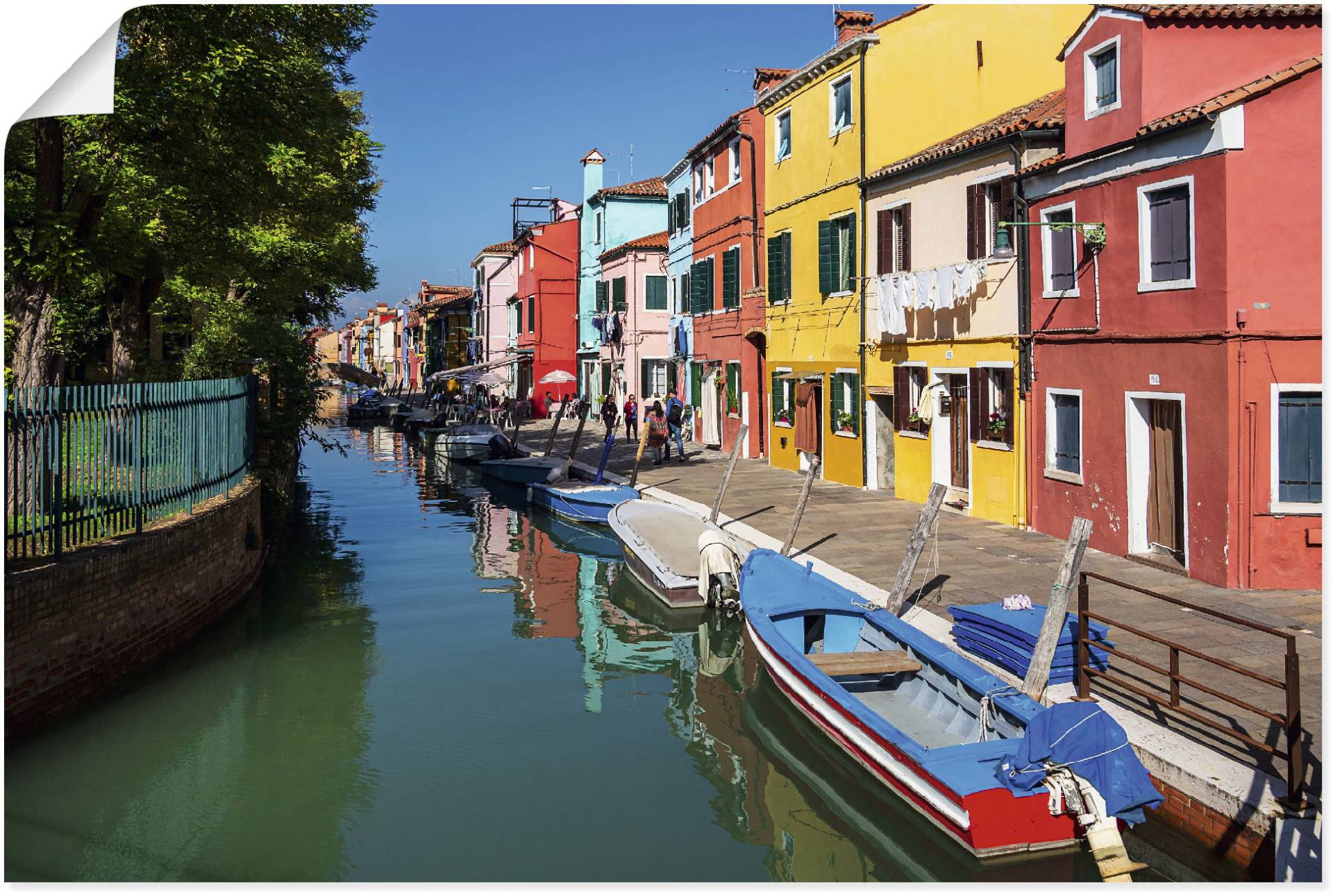 Artland Wandbild »Bunte Gebäude auf Insel Burano Venedig«, Bilder von Booten & Schiffen (1 Stück), in vielen Grössen & Produktarten - Alubild/Outdoorbild, Leinwandbild, Poster, Wandaufkleber/Wandtattoo auch für Badezimmer geeignet von Artland