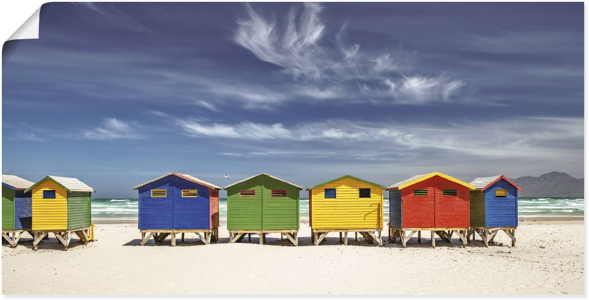 Artland Wandbild »Bunte Strandhäuser bei Kapstadt«, Strandbilder, (1 St.) von Artland