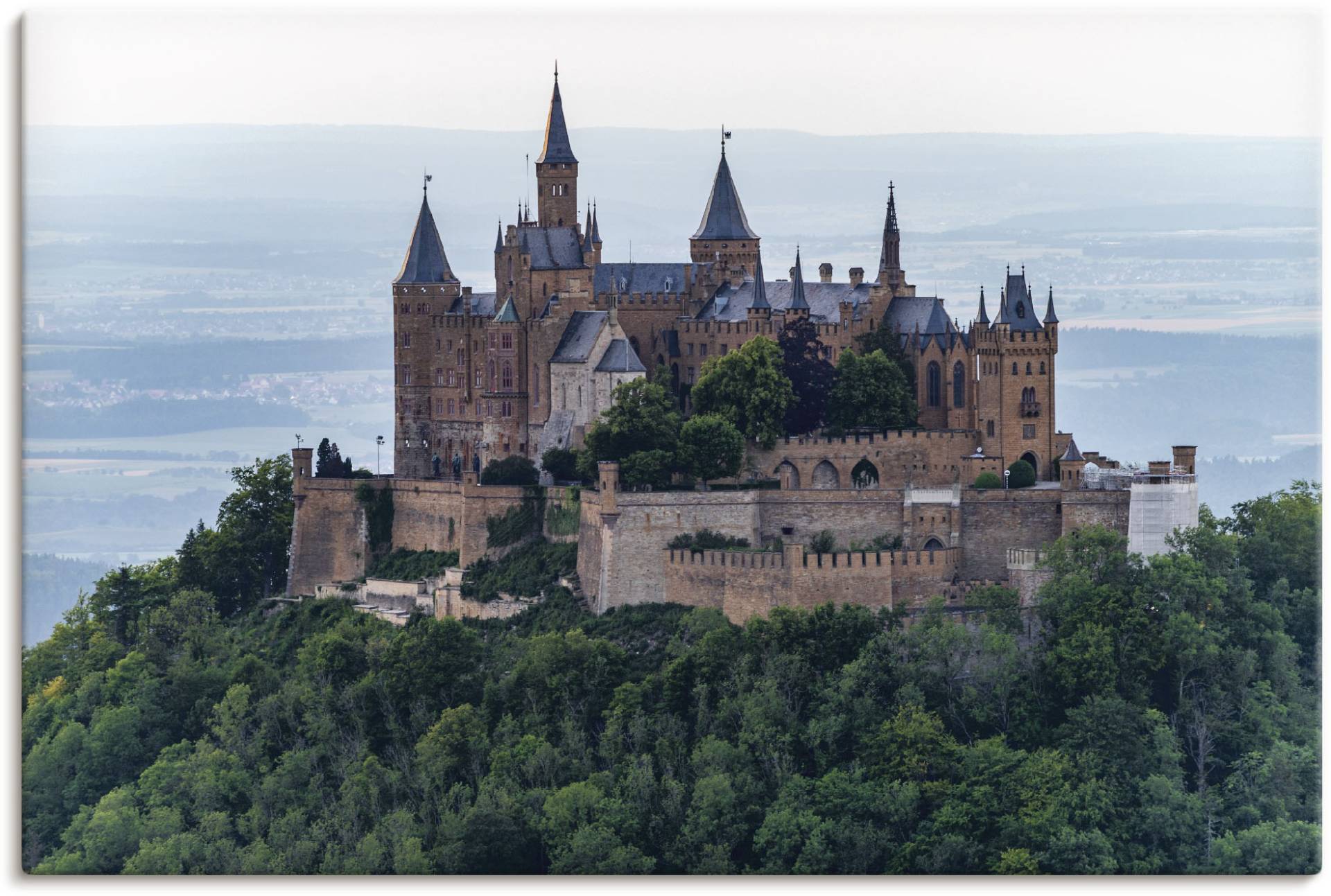 Artland Leinwandbild »Burg Hohenzollern als Nahaufnahme«, Gebäude, (1 St.), auf Keilrahmen gespannt von Artland