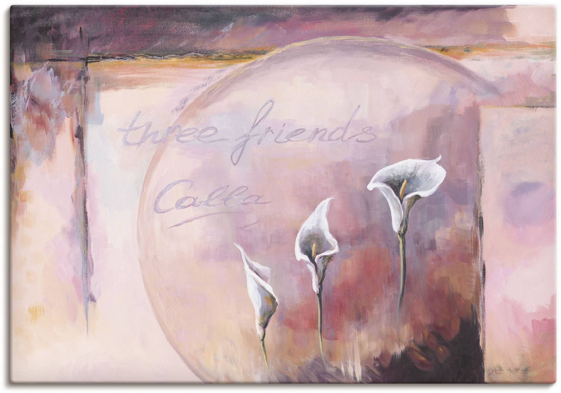 Artland Leinwandbild »Drei Freunde_Calla«, Blumenbilder, (1 St.), auf Keilrahmen gespannt von Artland