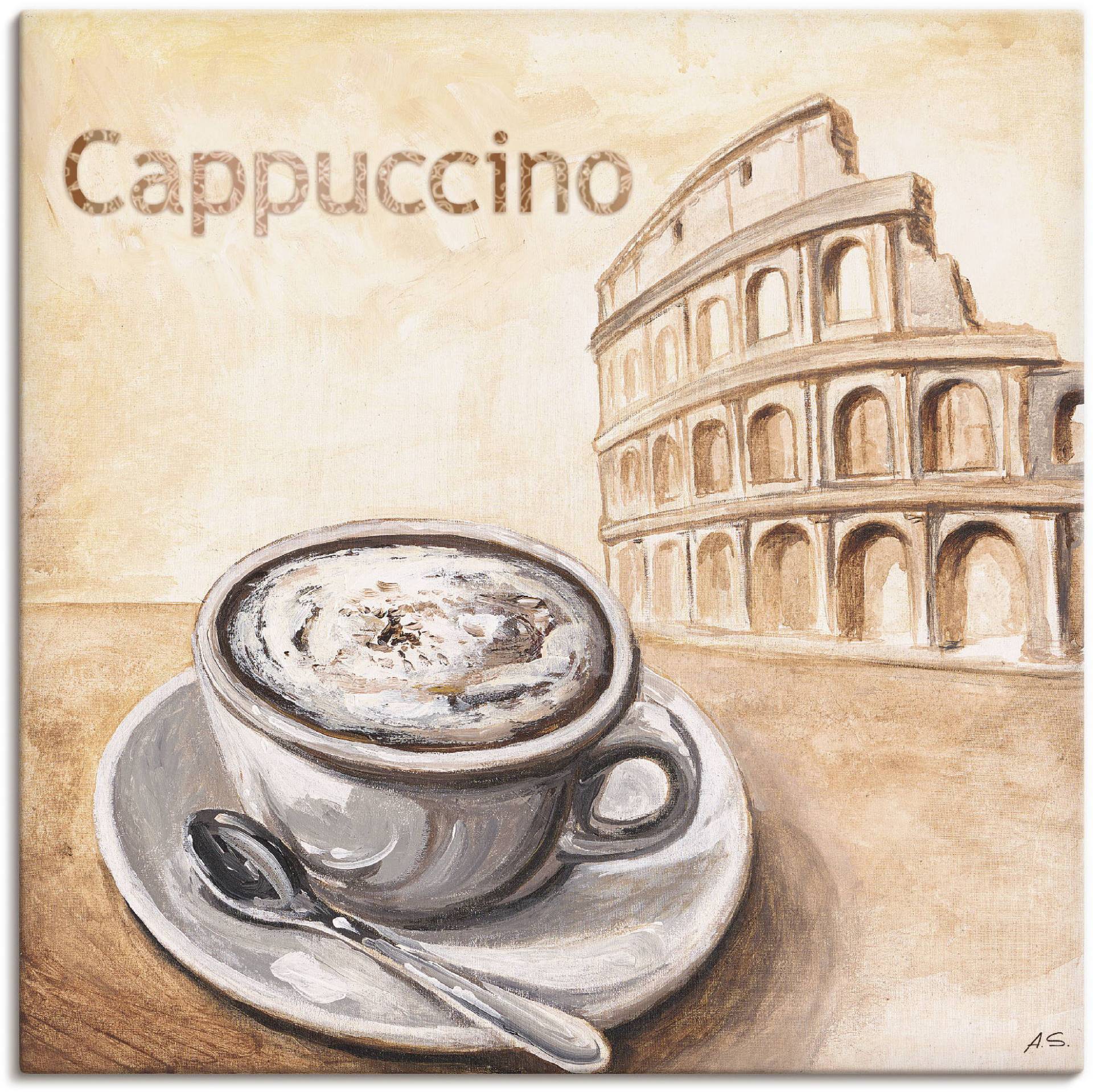 Artland Wandbild »Cappuccino in Rom«, Kaffee Bilder, (1 St.) von Artland