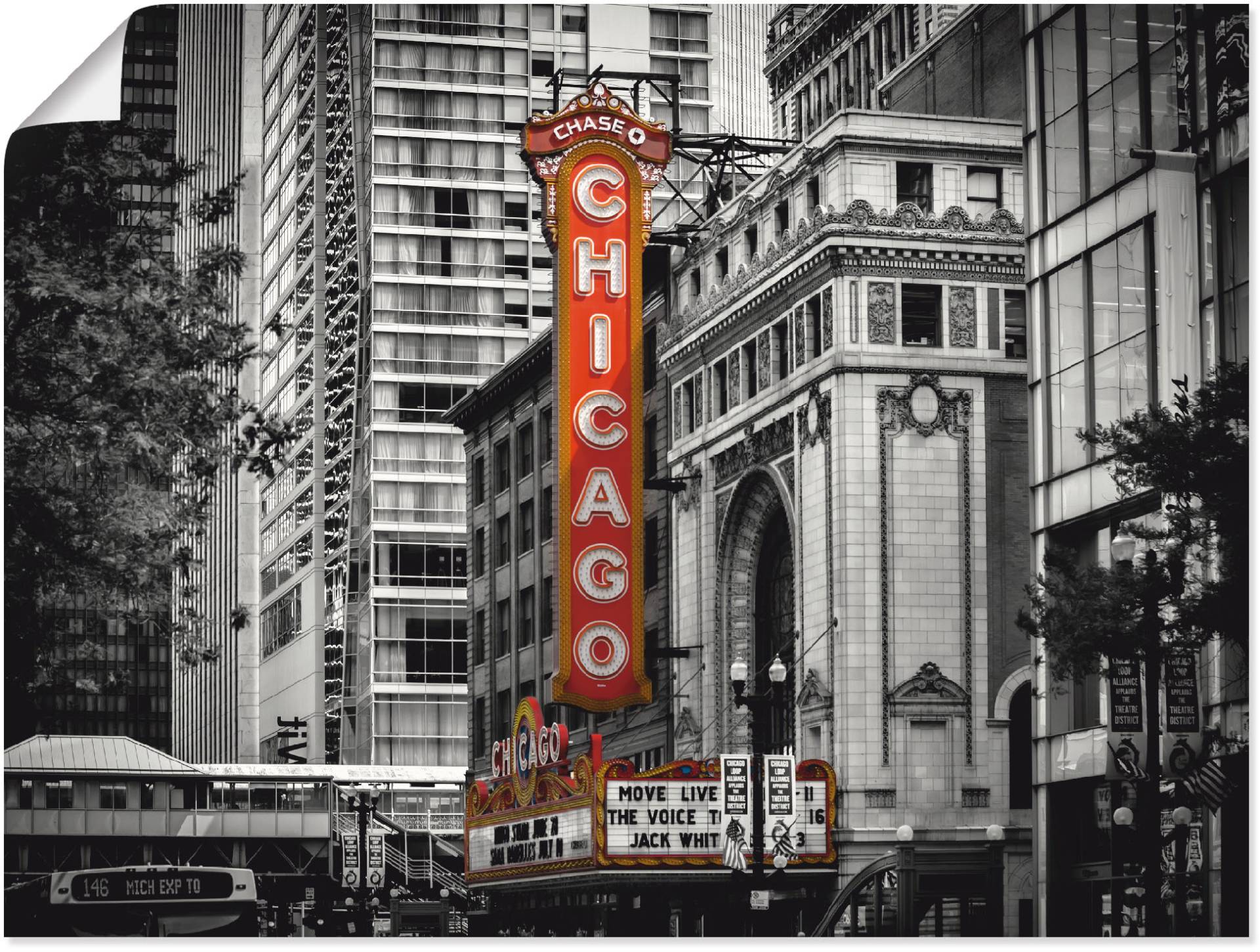 Artland Poster »Chicago I«, Amerika, (1 St.) von Artland