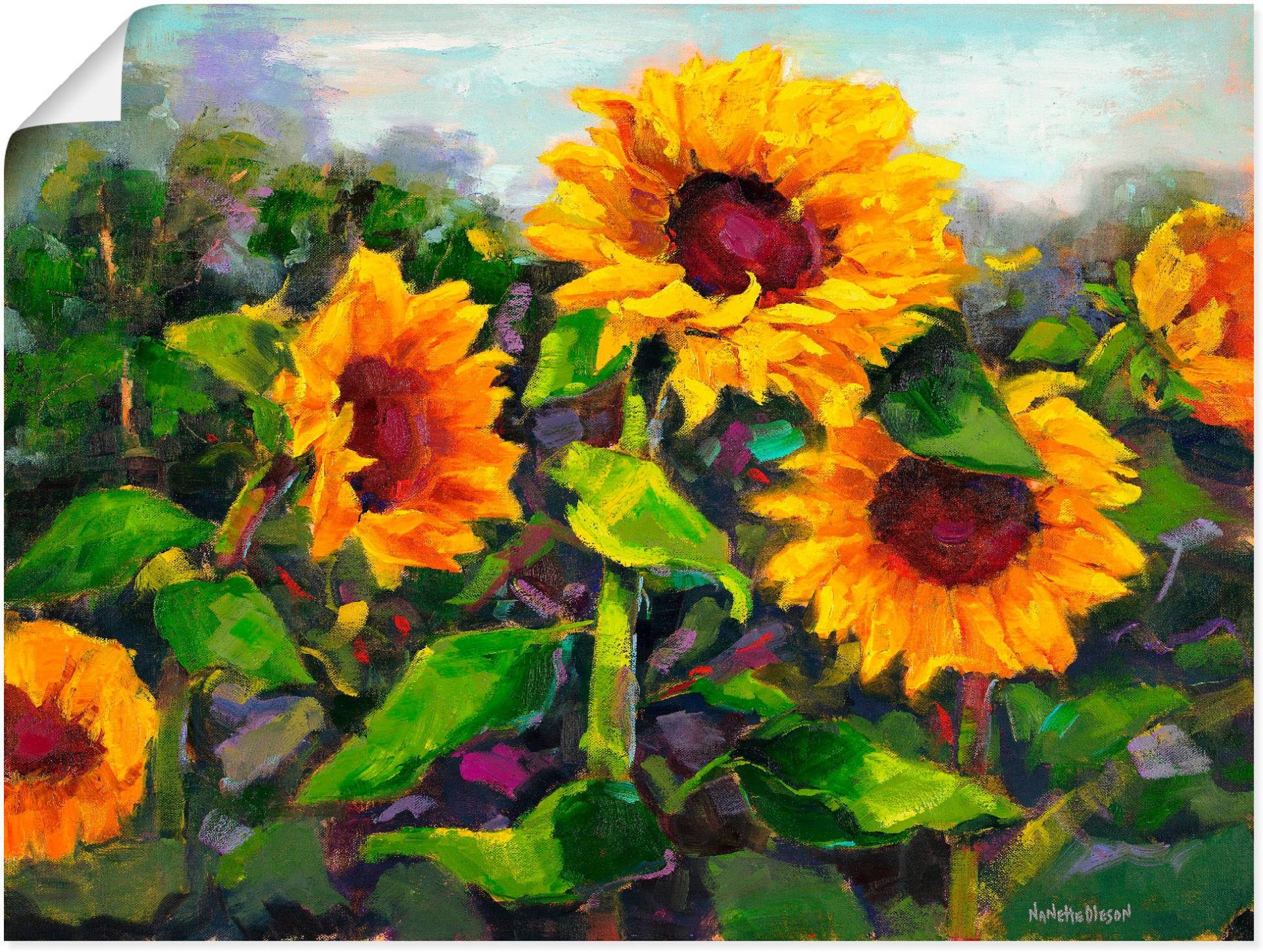 Artland Wandbild »Das Erwachen der Sonnenblumen IV«, Blumen, (1 St.) von Artland