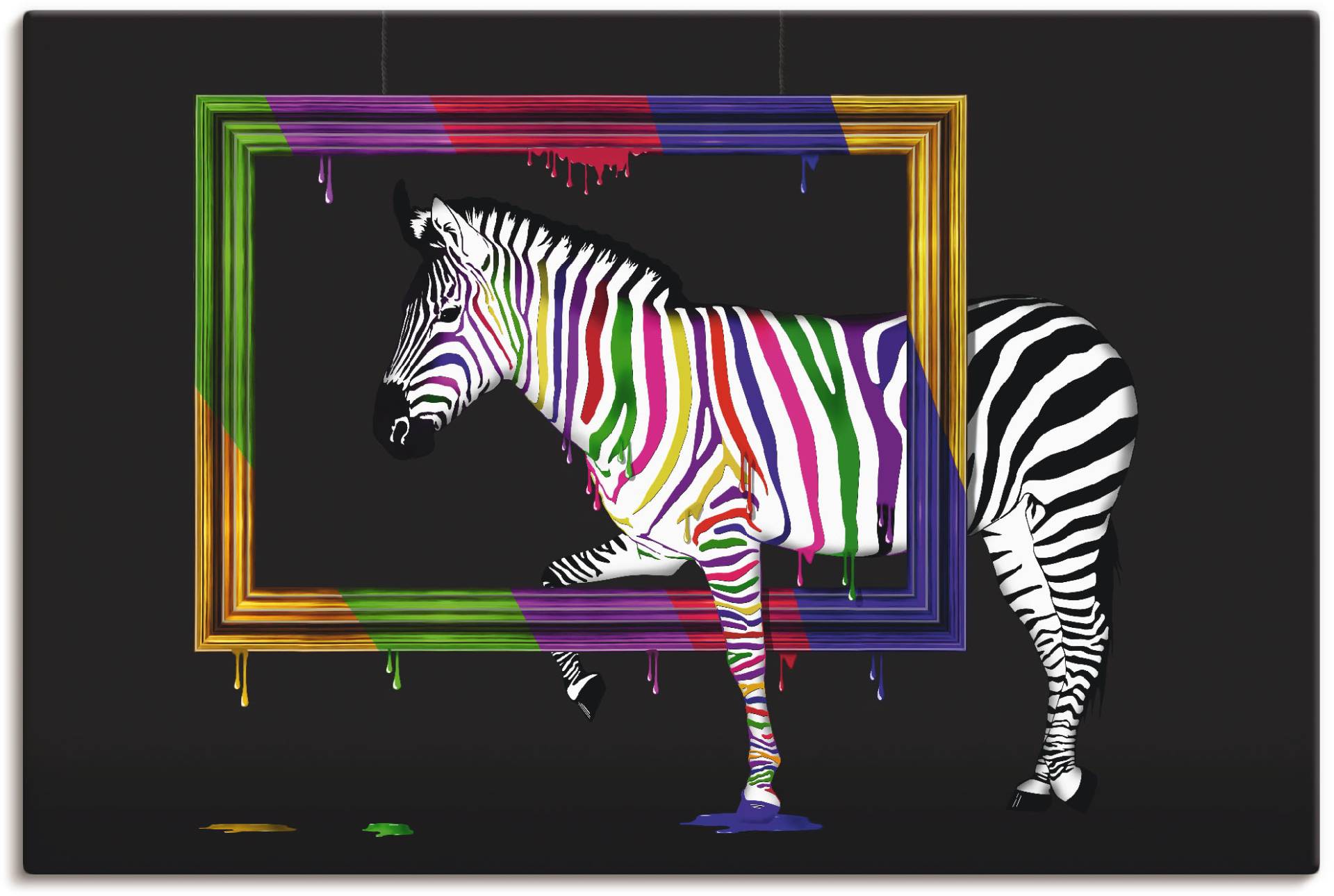 Artland Wandbild »Das Regenbogen Zebra«, Animal Fantasy, (1 St.) von Artland