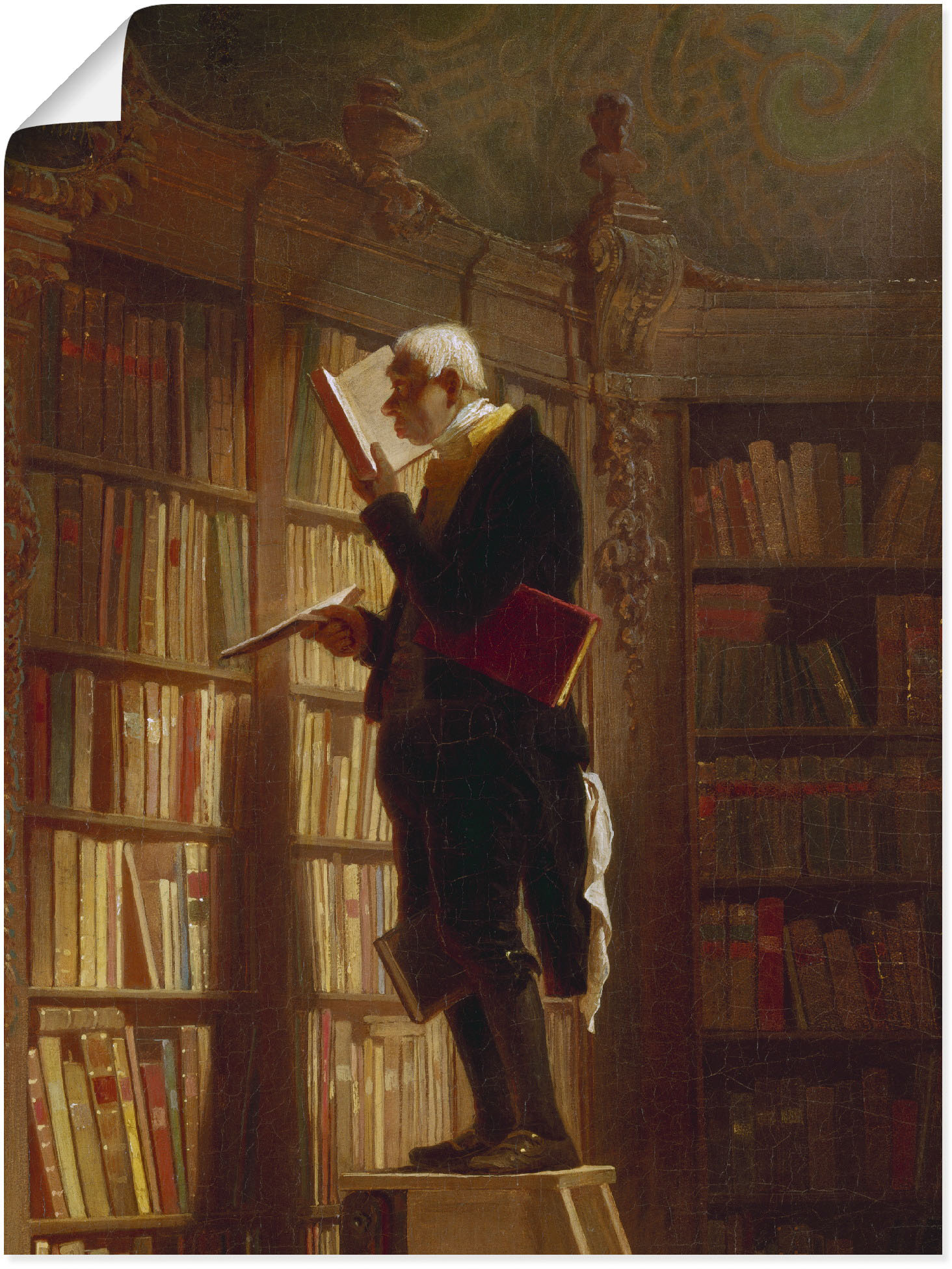 Artland Wandbild »Der Bücherwurm (Detail). Um 1850«, Mann, (1 St.) von Artland