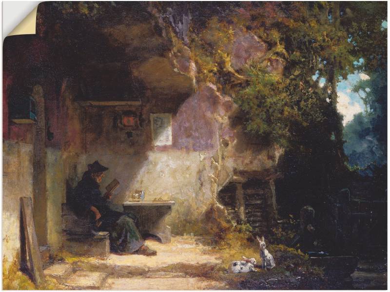 Artland Wandbild »Der Einsiedler vor seiner Klause, Siesta«, Mann, (1 St.), als Leinwandbild, Wandaufkleber oder Poster in versch. Grössen von Artland