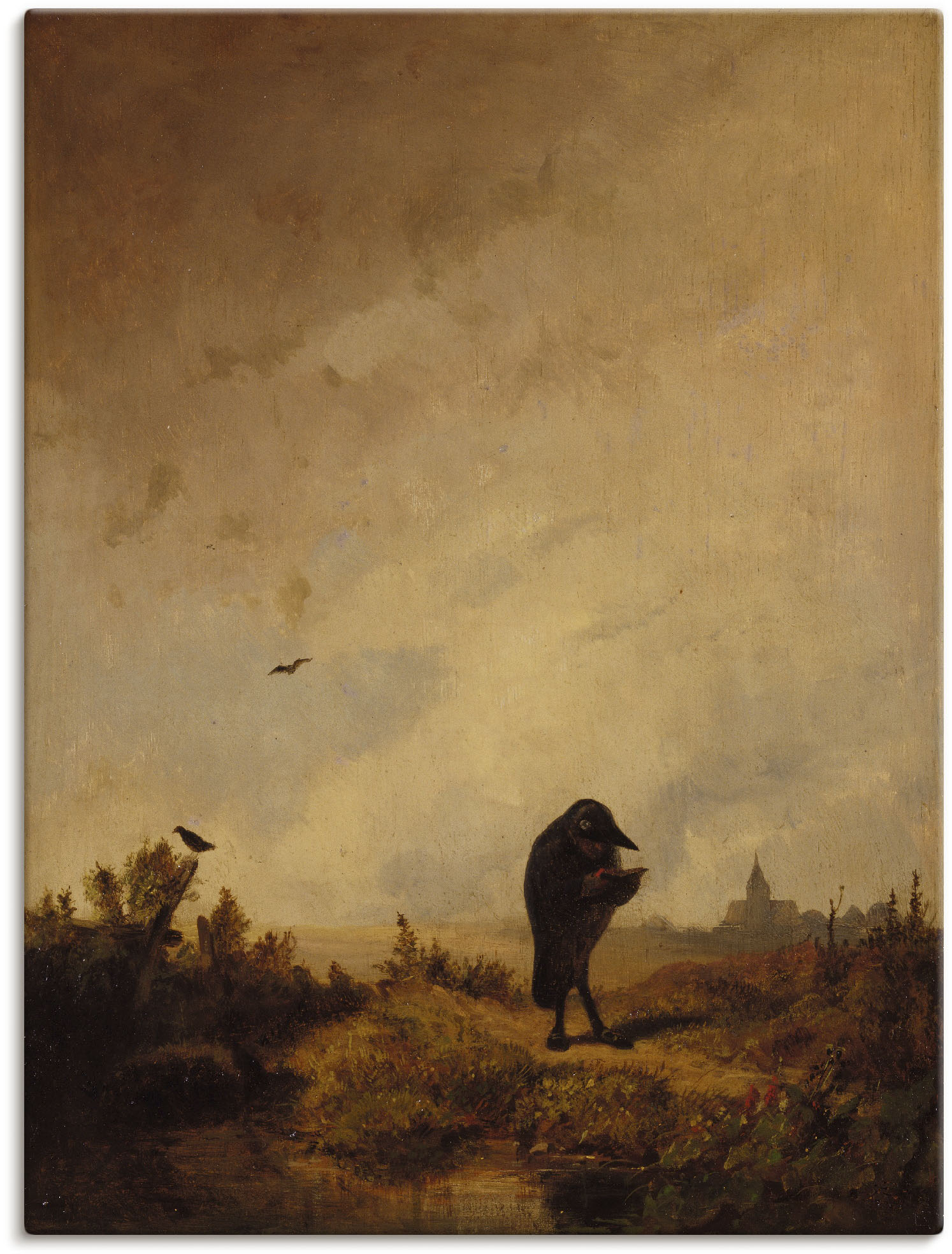 Artland Leinwandbild »Der Rabe. 1840/45«, Vögel, (1 St.) von Artland