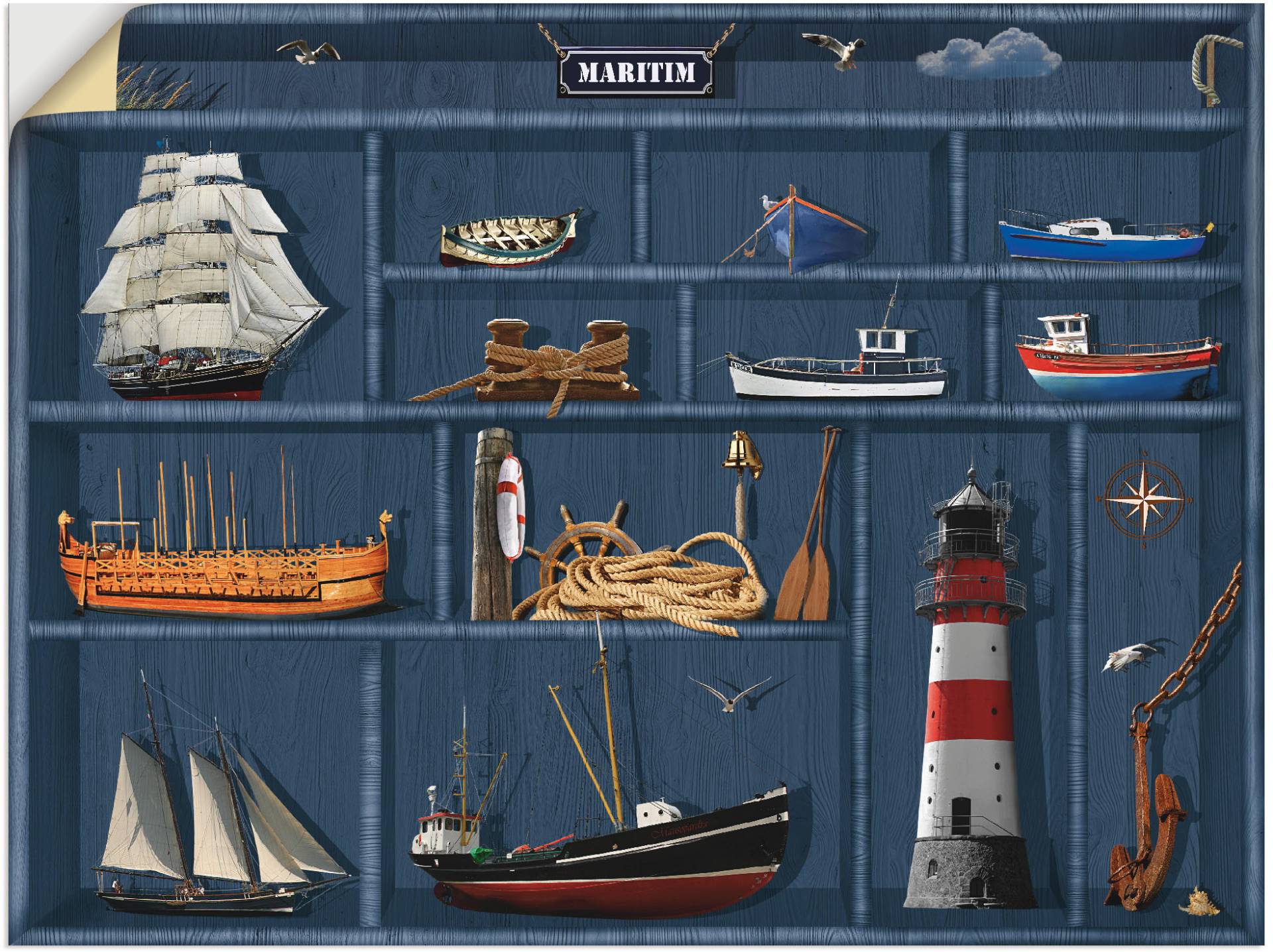 Artland Wandbild »Der maritime Setzkasten«, Arrangements, (1 St.), als Leinwandbild, Poster, Wandaufkleber in verschied. Grössen Artland Wandbild »Der maritime Setzkasten«, Arrangements, (1 St.), als Leinwandbild, Poster, Wandaufkleber in verschied. Grössen von Artland