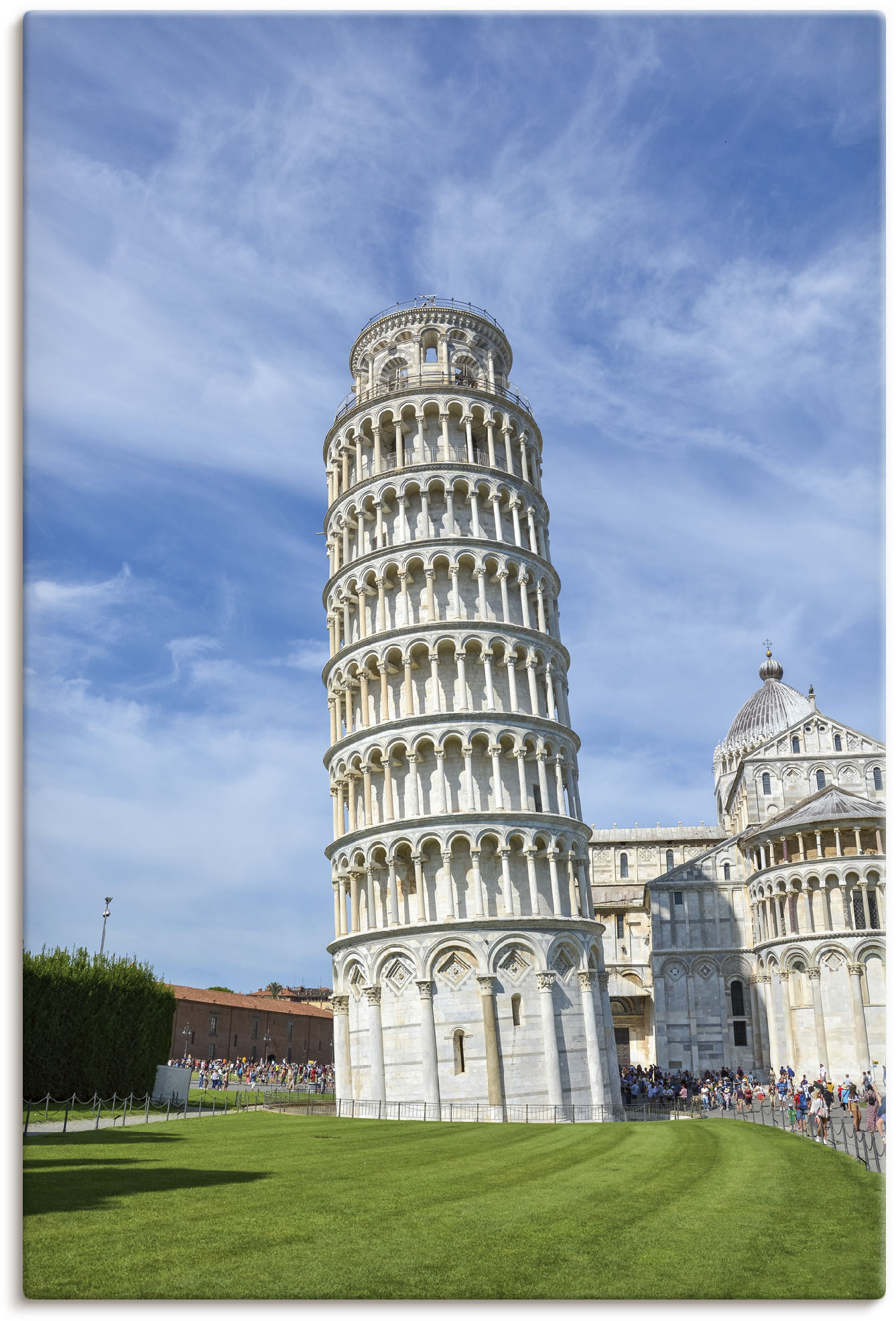 Artland Leinwandbild »Der schiefe Turm von Pisa in Italien«, Gebäude, (1 St.), auf Keilrahmen gespannt von Artland