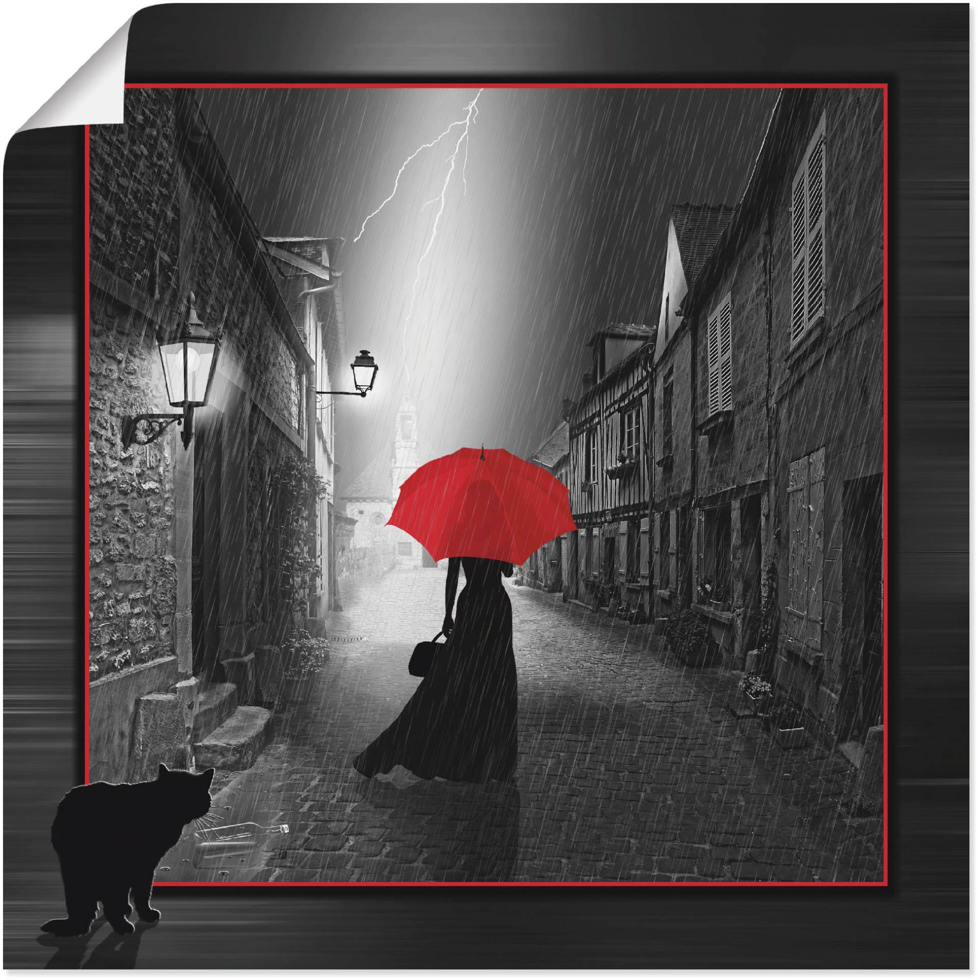 Artland Wandbild »Die Frau mit dem roten Schirm 2«, Frau, (1 St.) von Artland