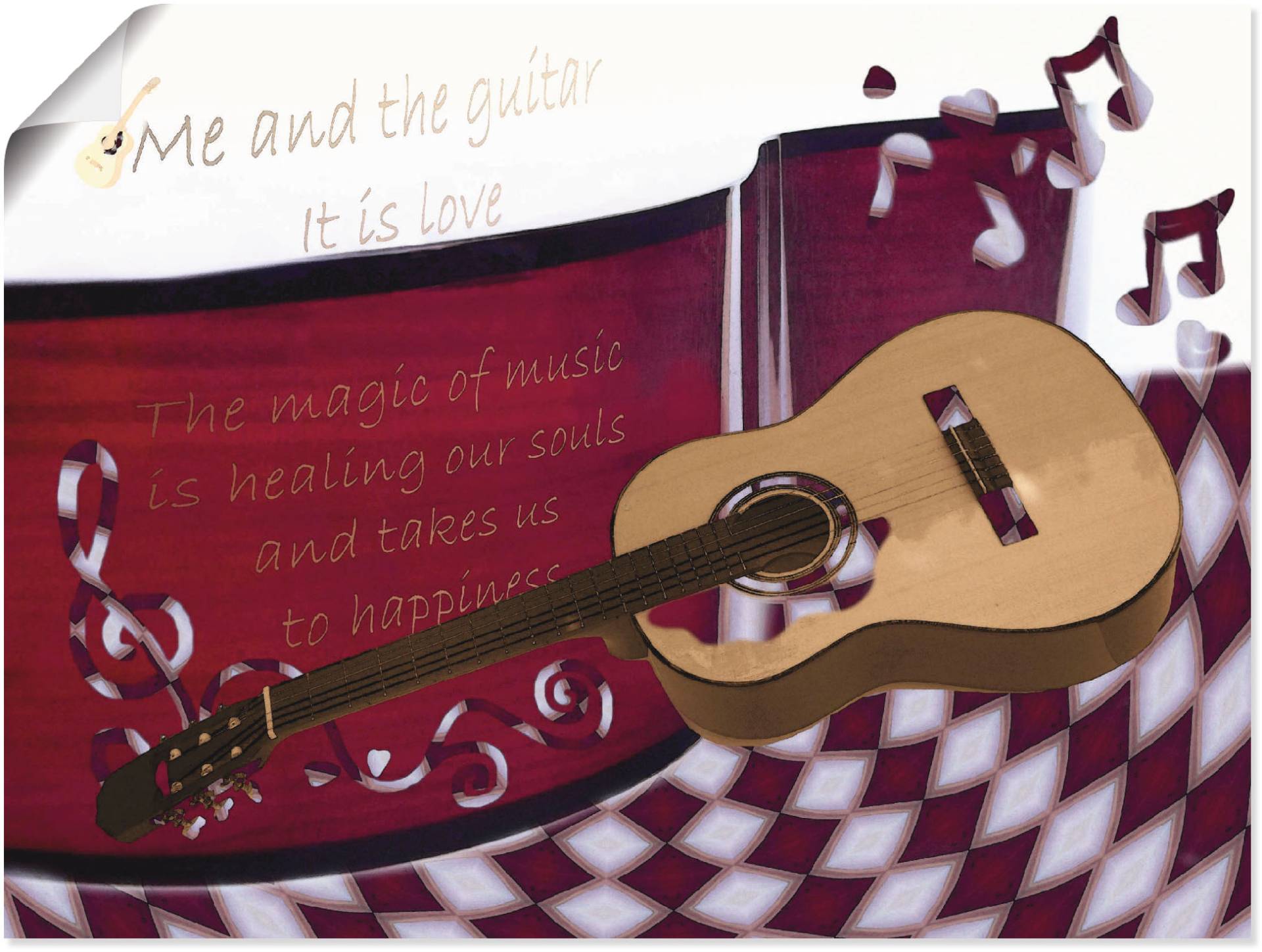Artland Poster »Die Gitarre und Ich«, Instrumente, (1 St.) von Artland