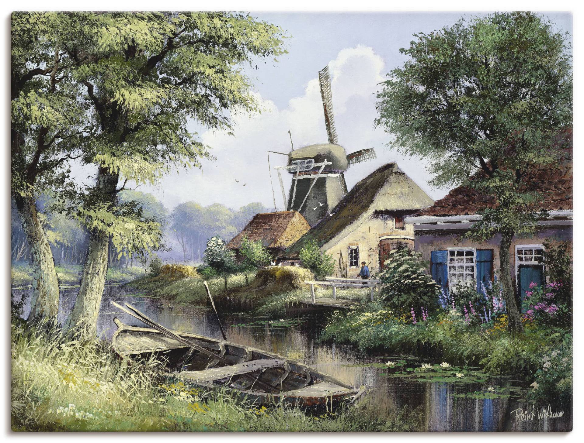 Artland Leinwandbild »Die Mühle«, Gebäude, (1 St.), auf Keilrahmen gespannt von Artland