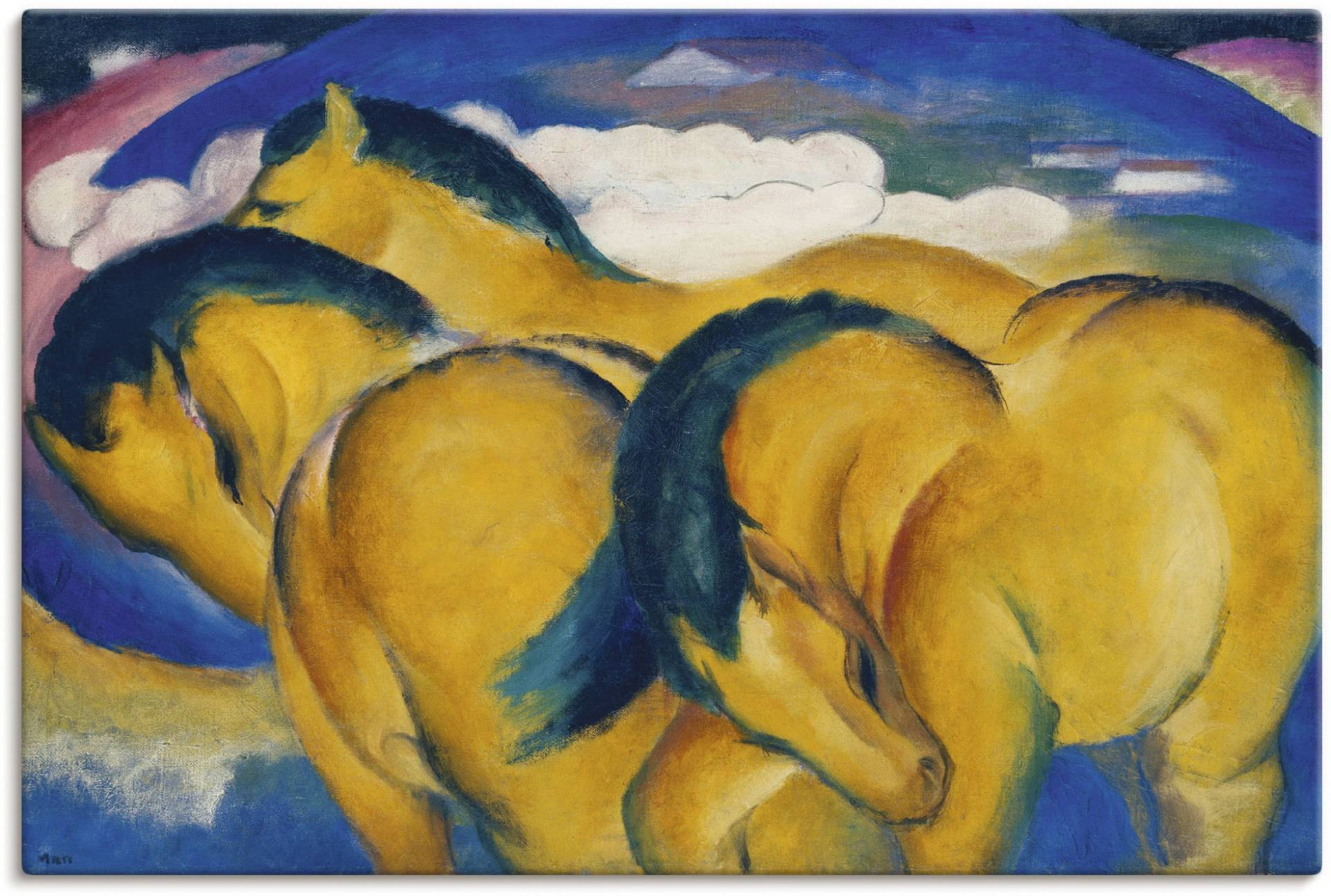 Artland Wandbild »Die kleinen gelben Pferde. 1912«, Haustiere, (1 St.), als Alubild, Outdoorbild, Leinwandbild in verschied. Grössen von Artland