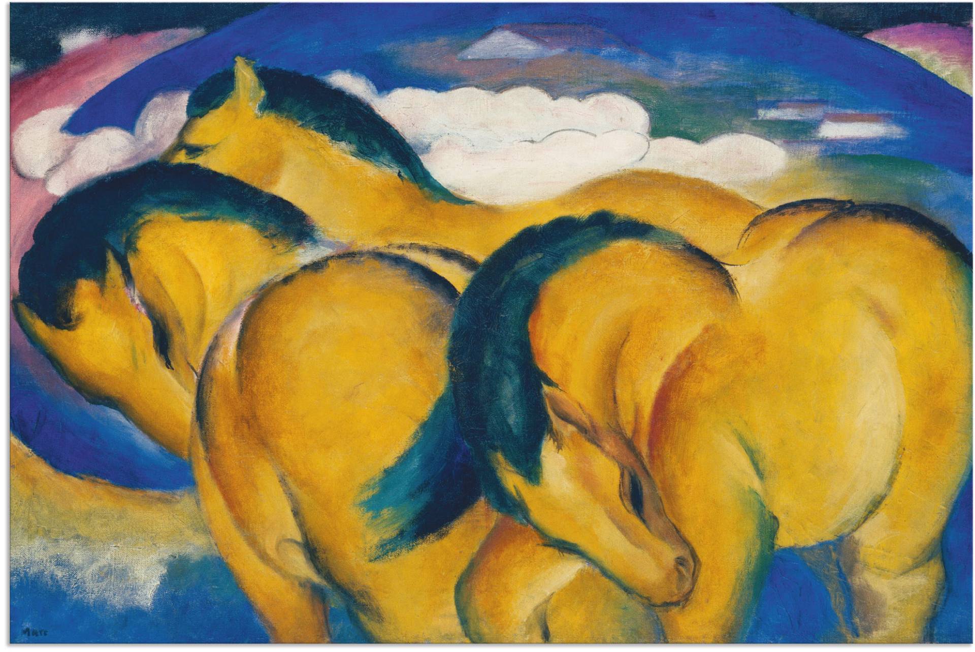 Artland Wandbild »Die kleinen gelben Pferde. 1912«, Haustiere, (1 St.) von Artland