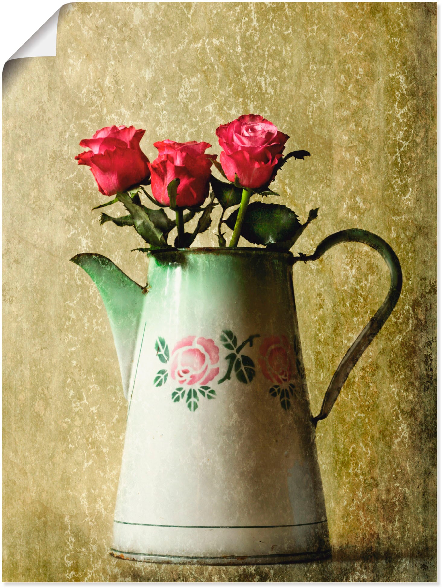 Artland Wandbild »Drei Rosen in einer alten Kanne«, Arrangements, (1 St.) von Artland