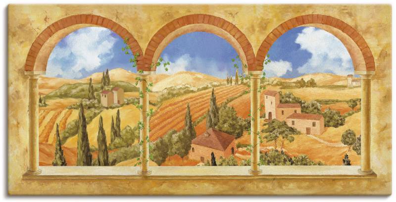 Artland Wandbild »Drei Torbögen mit Blick in die Toskana«, Fensterblick, (1 St.) von Artland