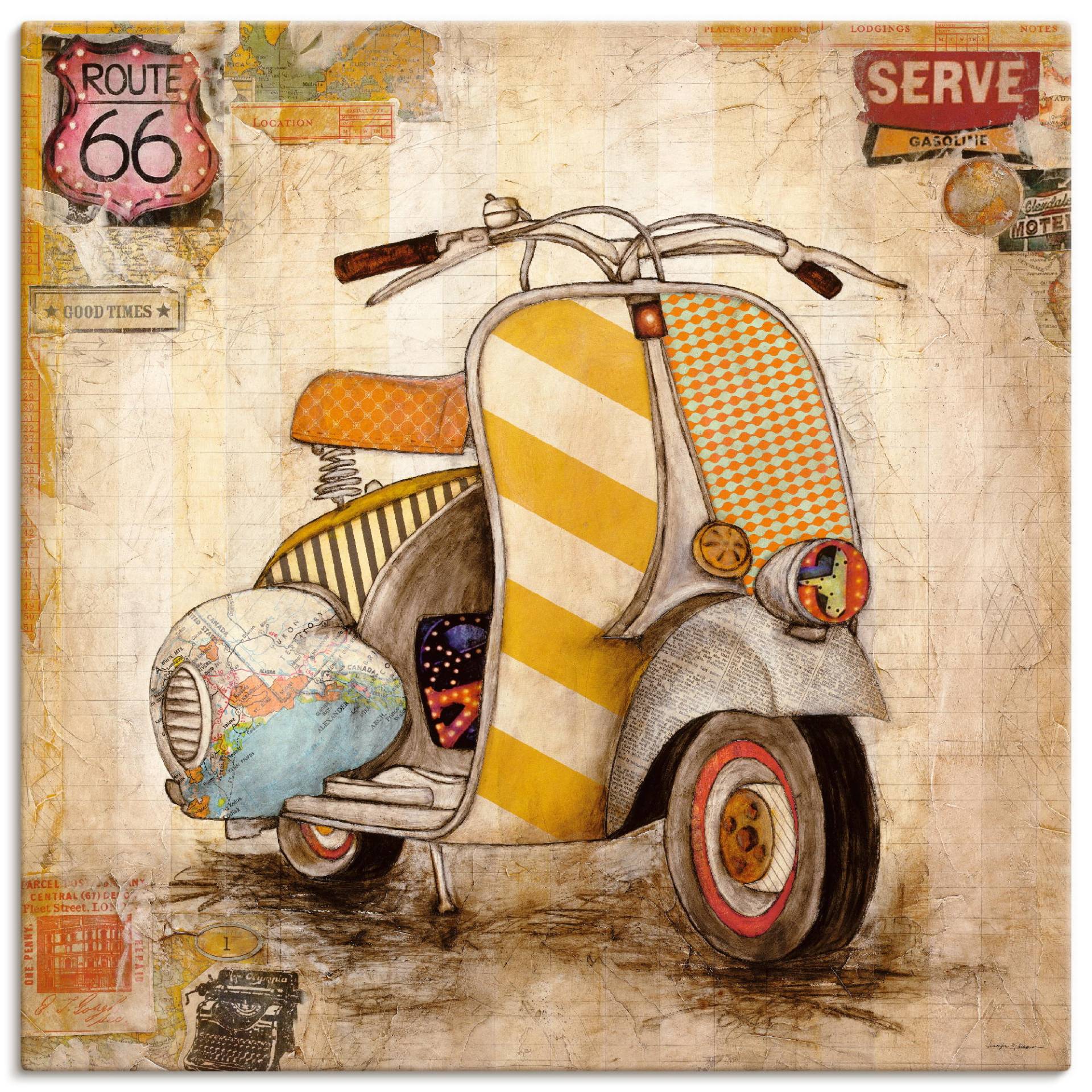 Artland Leinwandbild »Drum herum I«, Motorräder & Roller, (1 St.), auf Keilrahmen gespannt Artland Leinwandbild »Drum herum I«, Motorräder & Roller, (1 St.), auf Keilrahmen gespannt von Artland