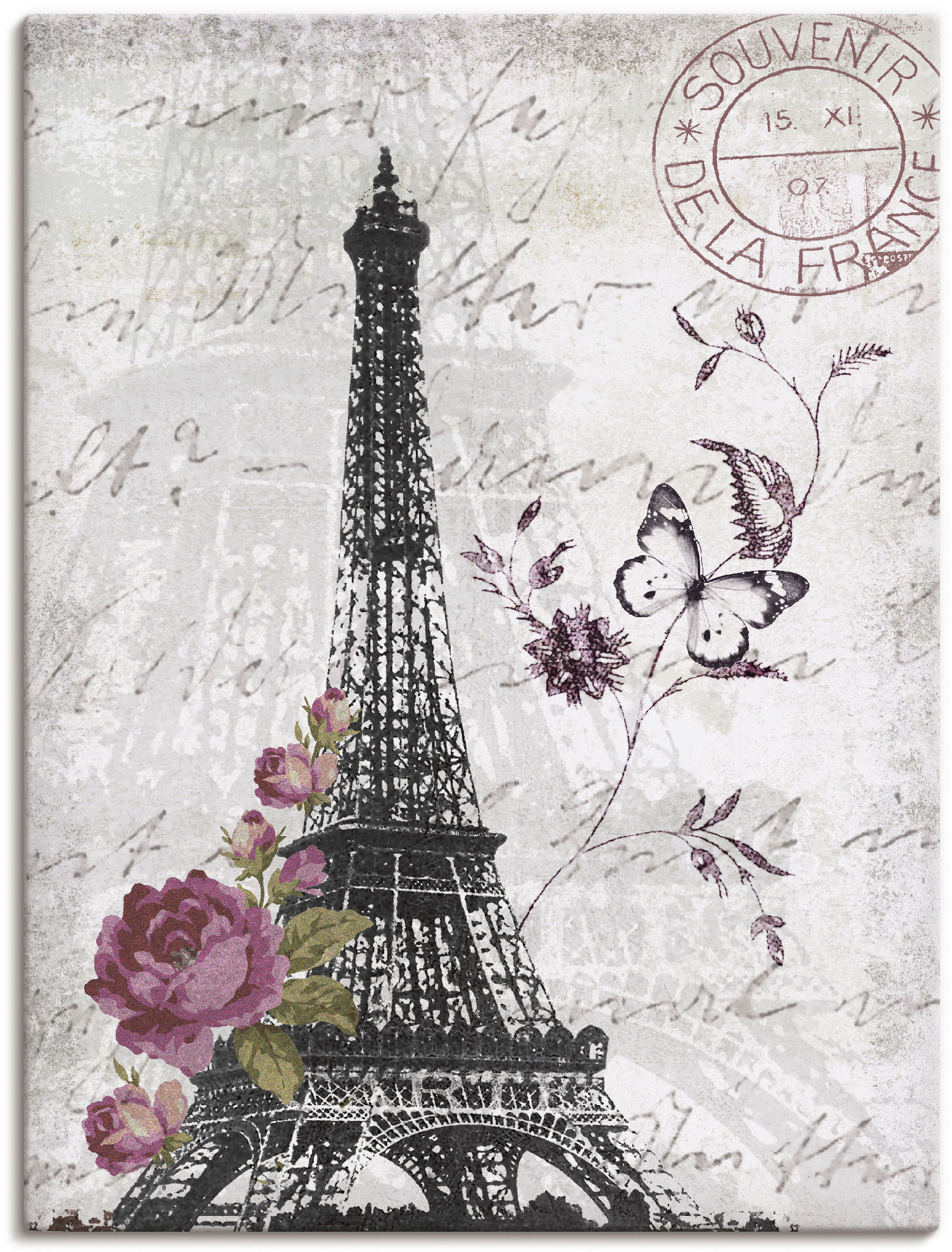 Artland Wandbild »Eiffelturm Grafik«, Bilder von Europa, (1 St.) von Artland