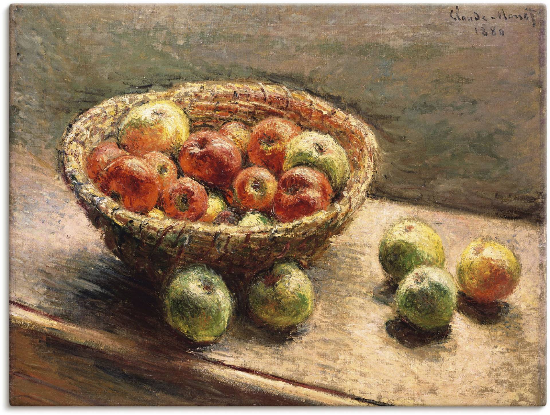 Artland Leinwandbild »Ein Korb mit Äpfeln. 1880«, Arrangements, (1 St.) von Artland