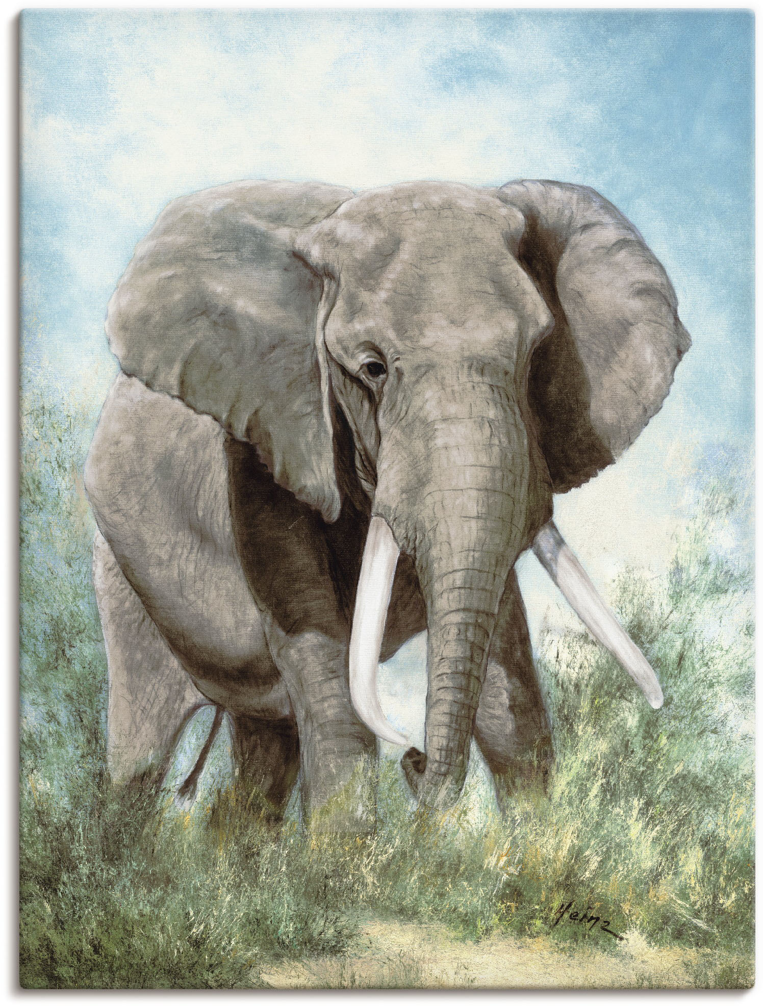 Artland Leinwandbild »Elefant«, Wildtiere, (1 St.) von Artland