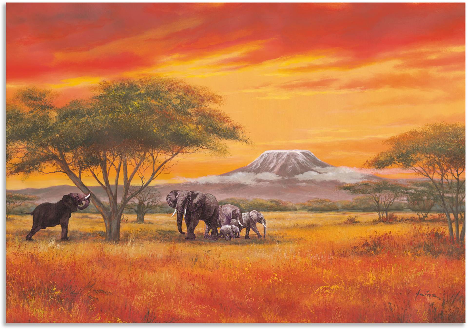 Artland Wandbild »Elefanten«, Elefanten Bilder, (1 St.), als Alubild, Outdoorbild, Leinwandbild, Poster, Wandaufkleber von Artland
