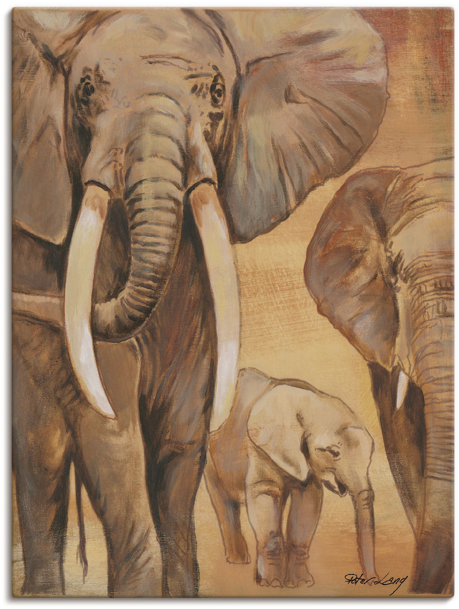 Artland Leinwandbild »Elefanten I«, Wildtiere, (1 St.) von Artland