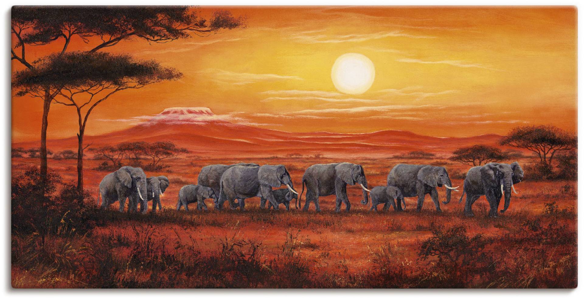 Artland Wandbild »Elefantenherde«, Wildtiere, (1 St.) von Artland