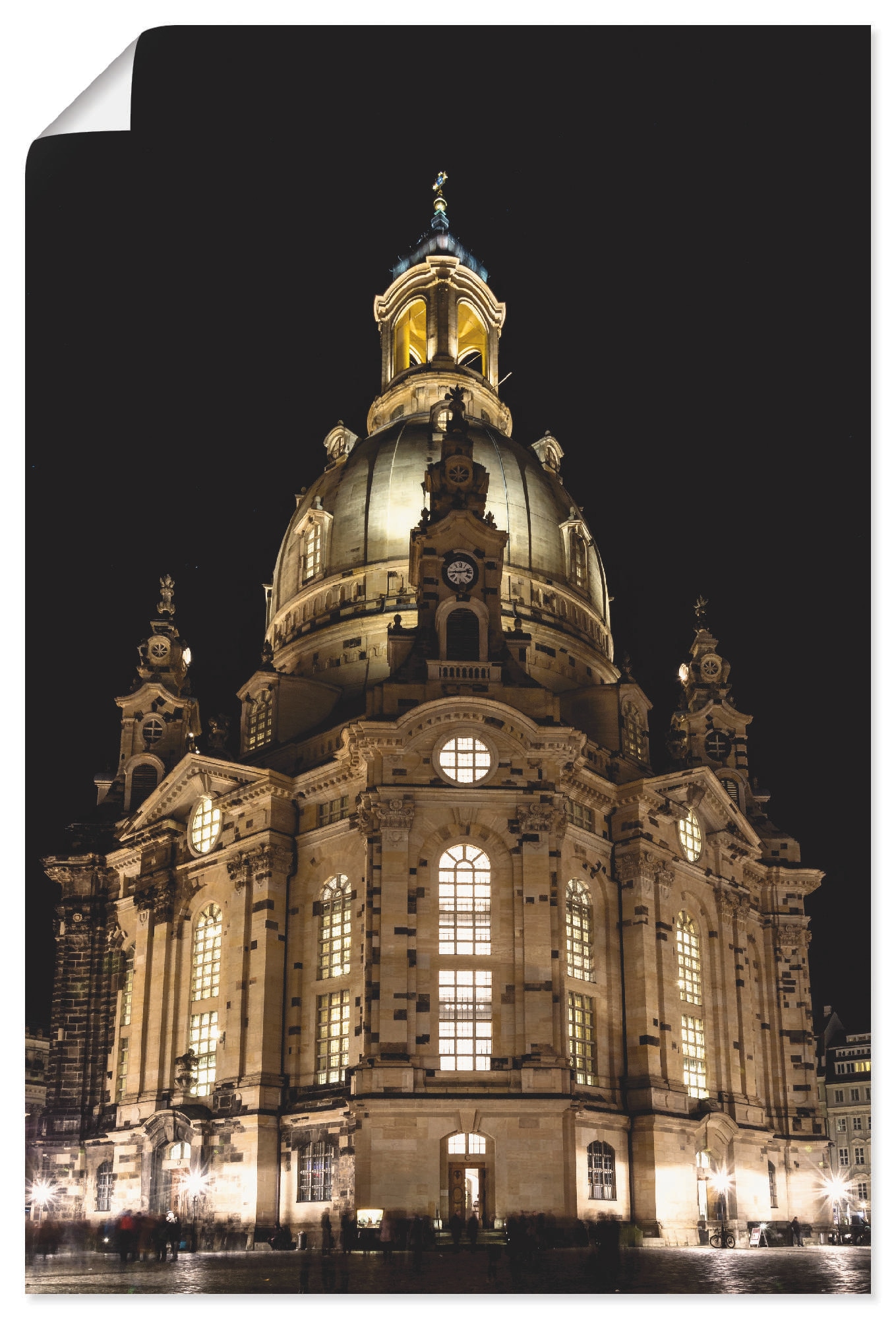 Artland Wandbild »Erleuchtete Frauenkirche in Dresden«, Gebäude, (1 St.) von Artland