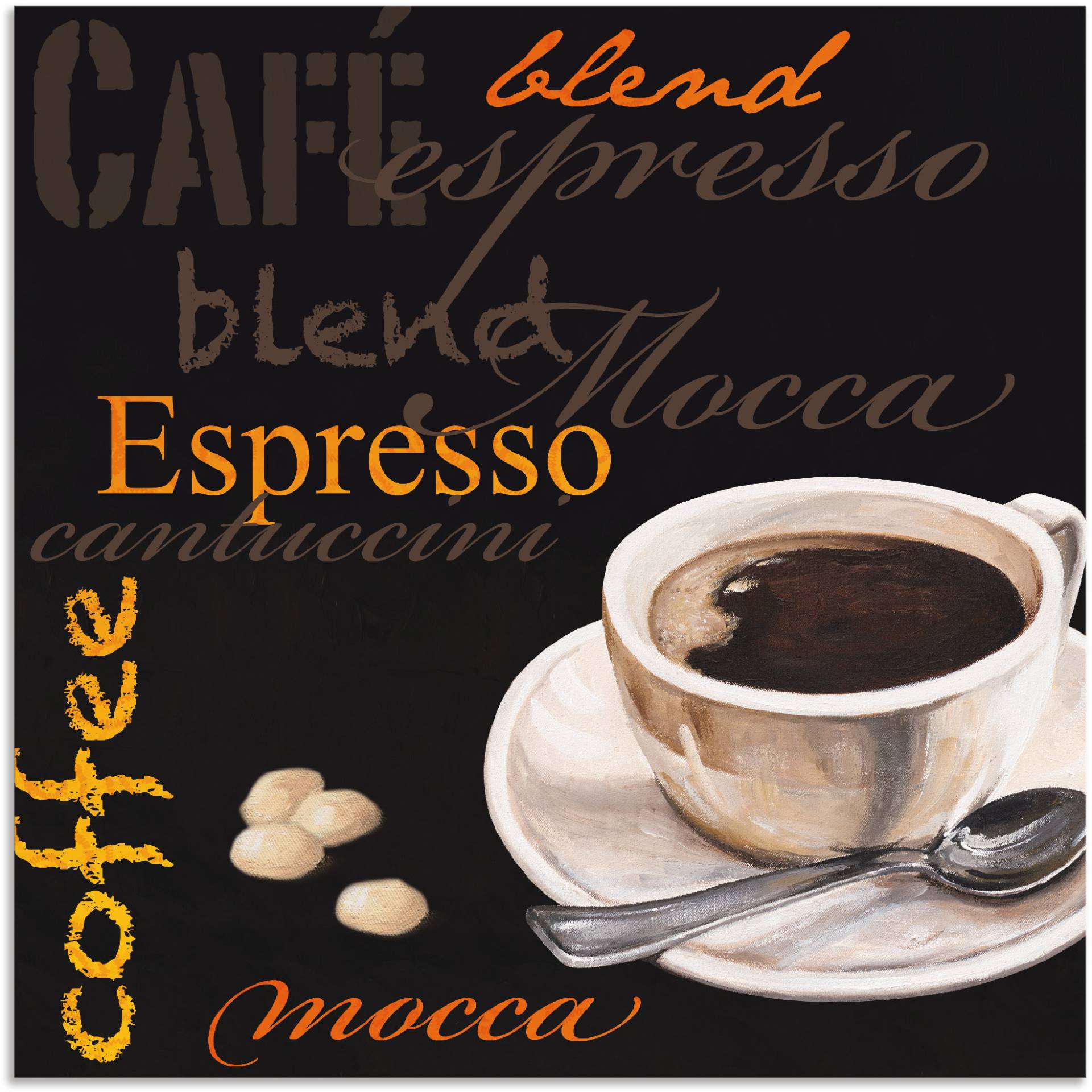 Artland Wandbild »Espresso - Kaffee«, Kaffee Bilder, (1 St.), als Alubild, Outdoorbild, Leinwandbild in verschied. Grössen von Artland