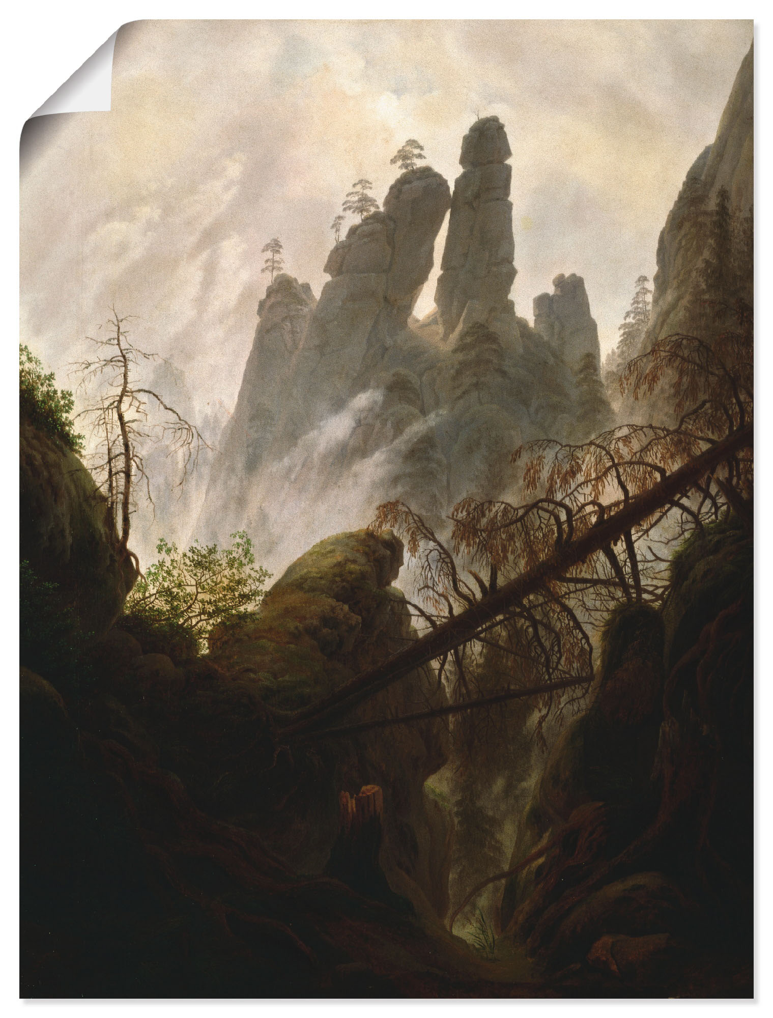 Artland Kunstdruck »Felsenschlucht, 1822/23«, Felsen, (1 St.) von Artland