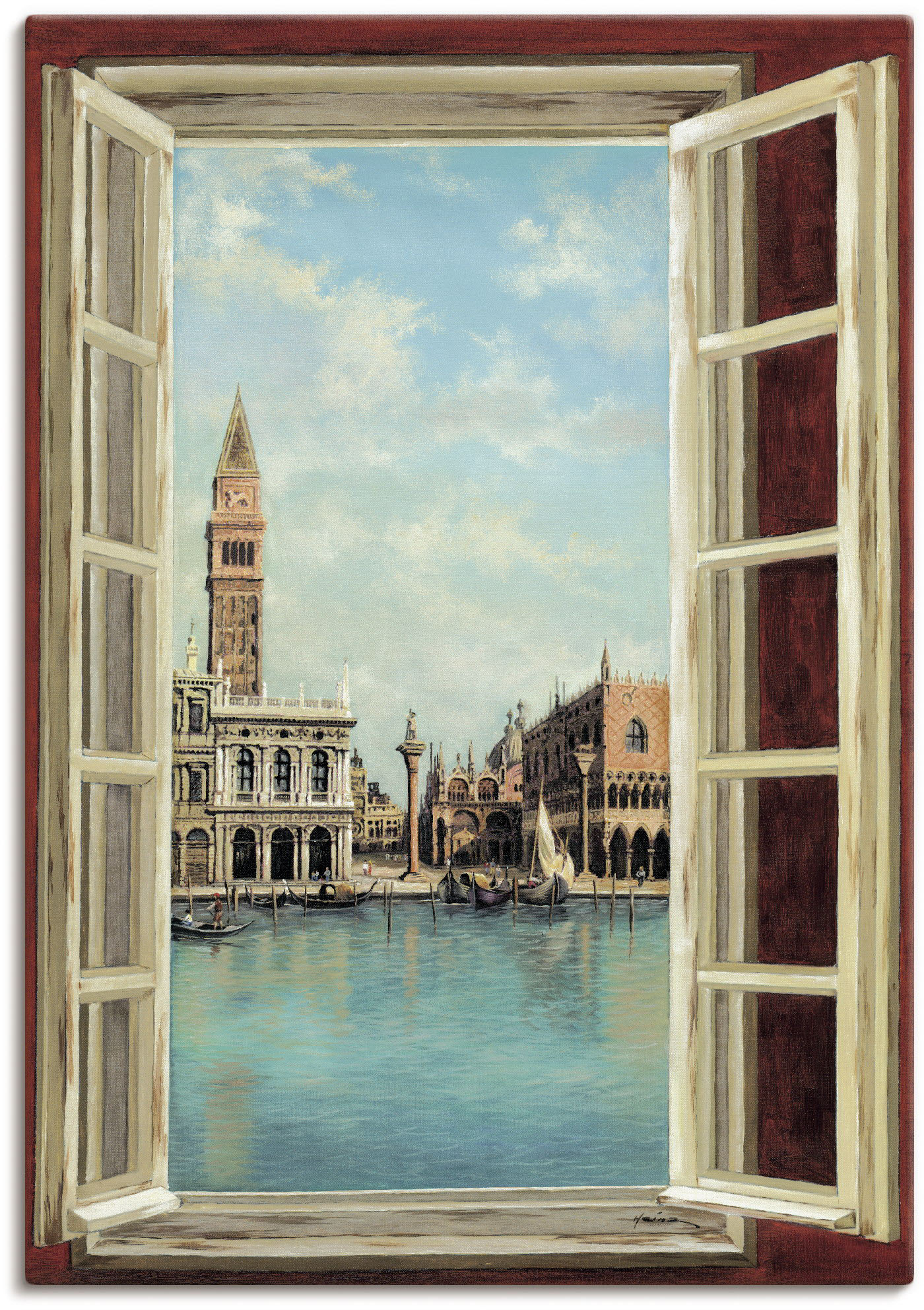 Artland Wandbild »Fenster mit Blick auf Venedig«, Fensterblick, (1 St.), als Leinwandbild, Poster, Wandaufkleber in verschied. Grössen Artland Wandbild »Fenster mit Blick auf Venedig«, Fensterblick, (1 St.), als Leinwandbild, Poster, Wandaufkleber in verschied. Grössen von Artland