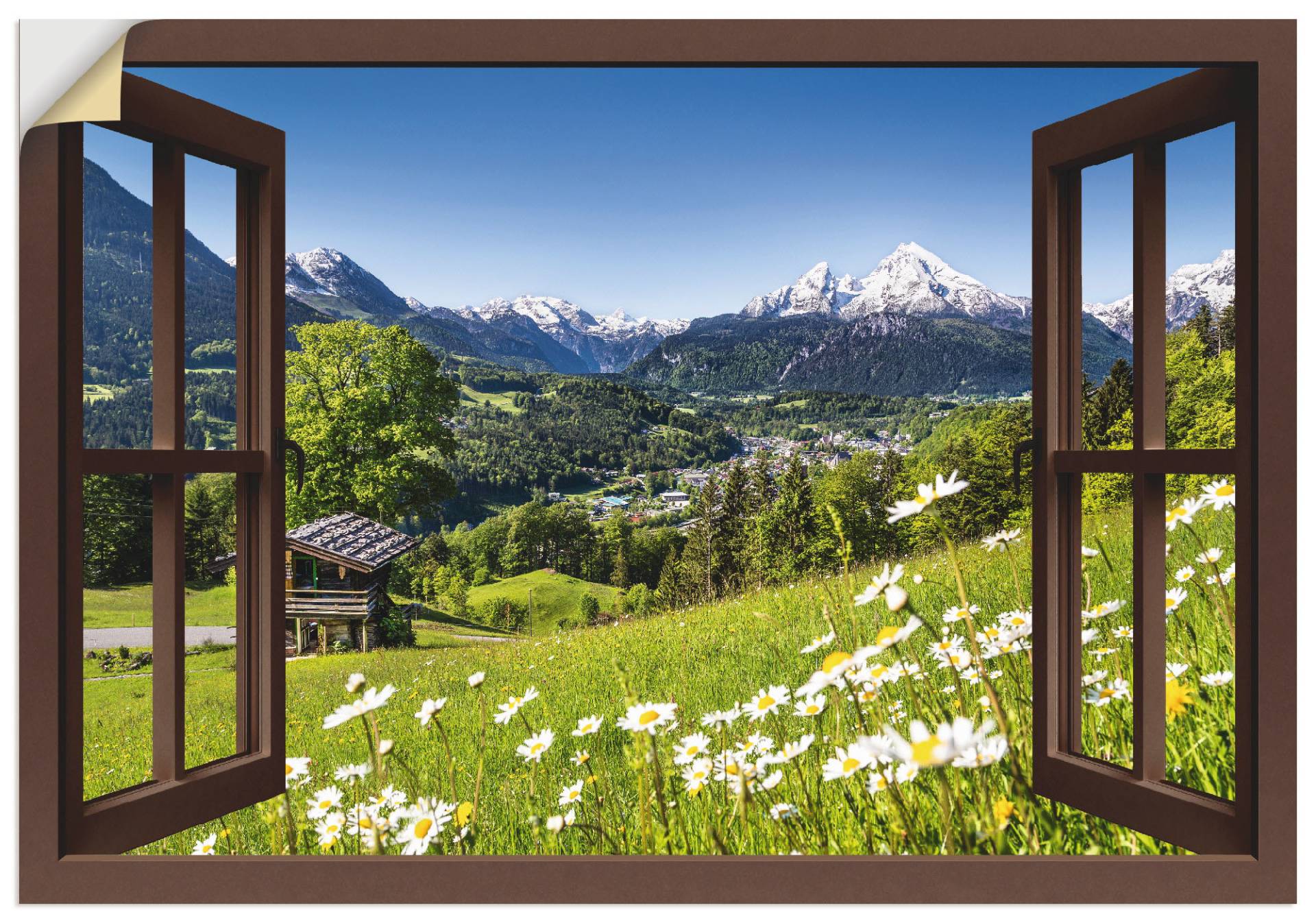 Artland Wandbild »Fensterblick Bayerischen Alpen«, Berge, (1 St.) von Artland