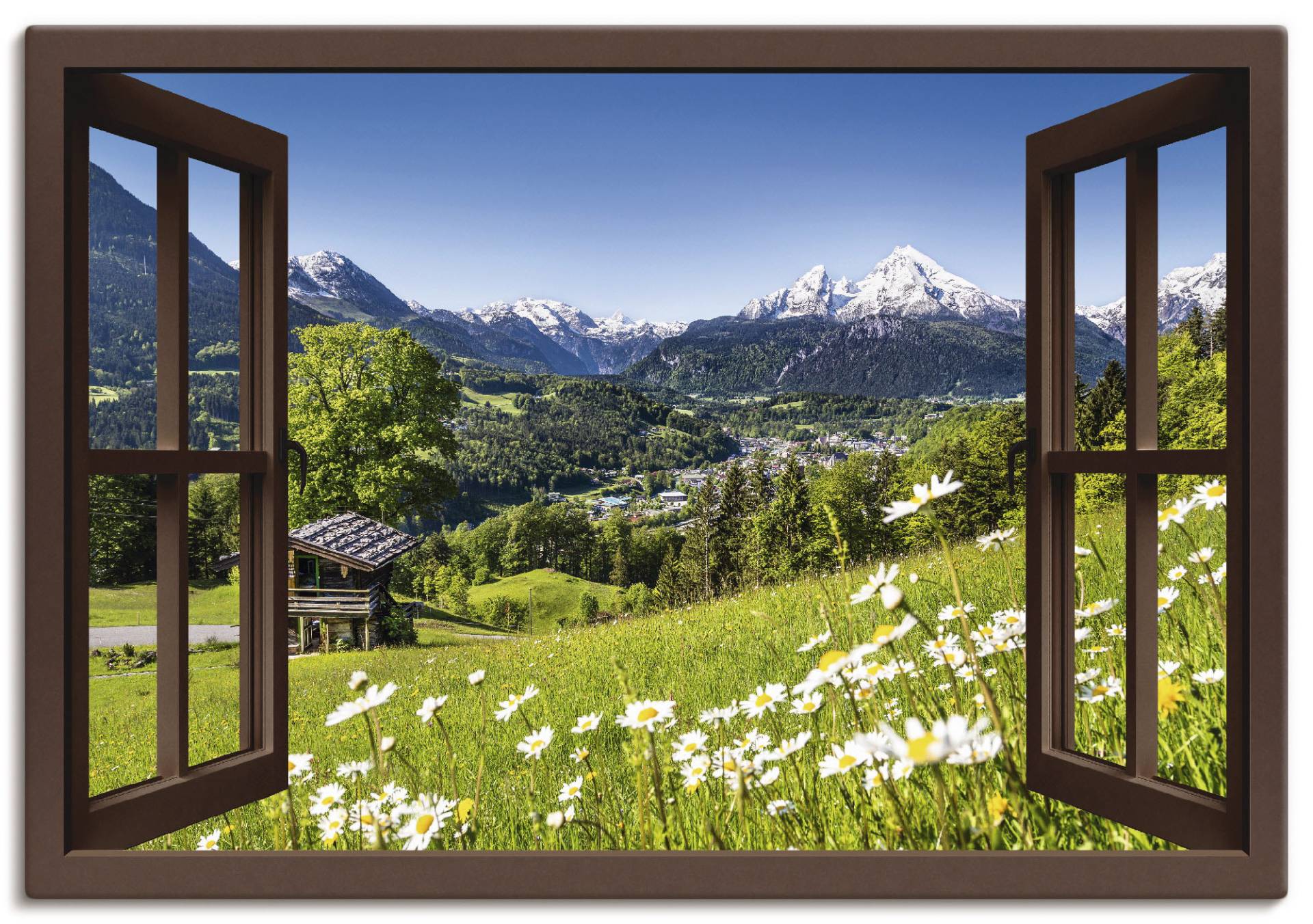 Artland Wandbild »Fensterblick Bayerischen Alpen«, Berge, (1 St.) von Artland