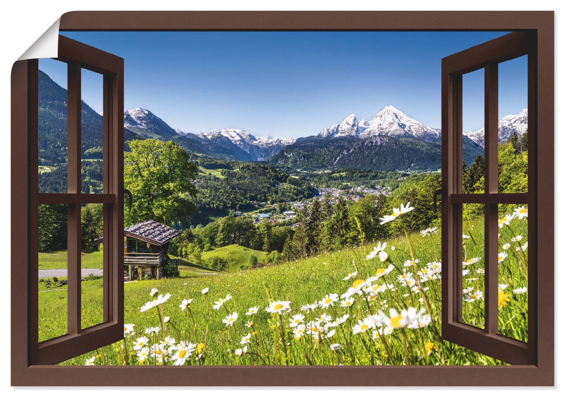 Artland Wandbild »Fensterblick Bayerischen Alpen«, Berge, (1 St.) von Artland