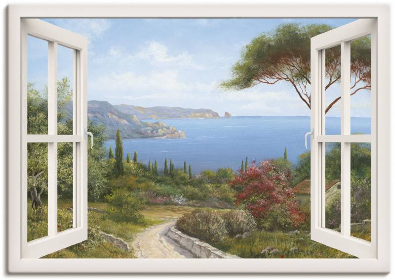Artland Wandbild »Fensterblick - Haus am Meer I«, Fensterblick, (1 St.) von Artland