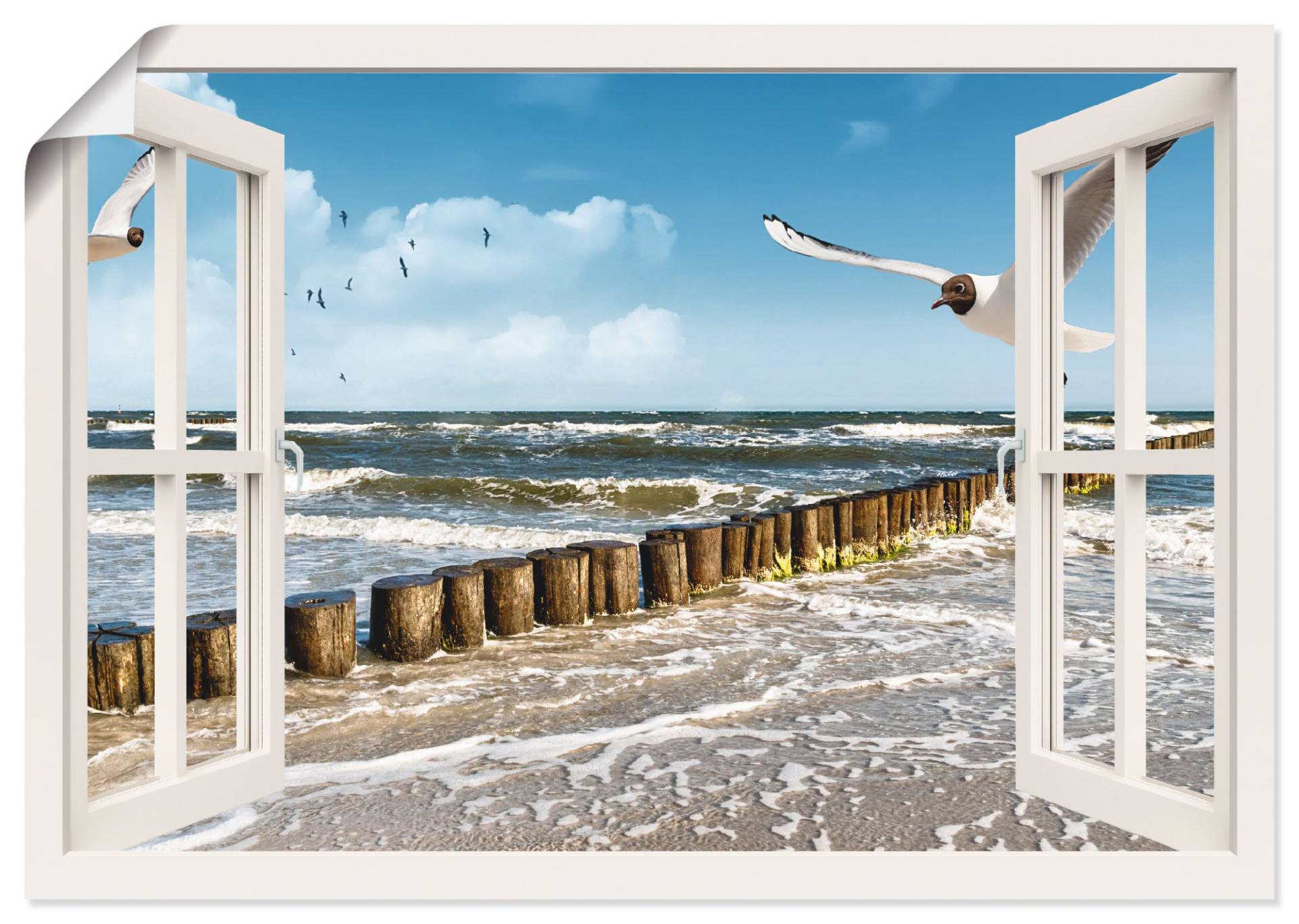 Artland Wandbild »Fensterblick - Ostsee«, Fensterblick, (1 St.) von Artland