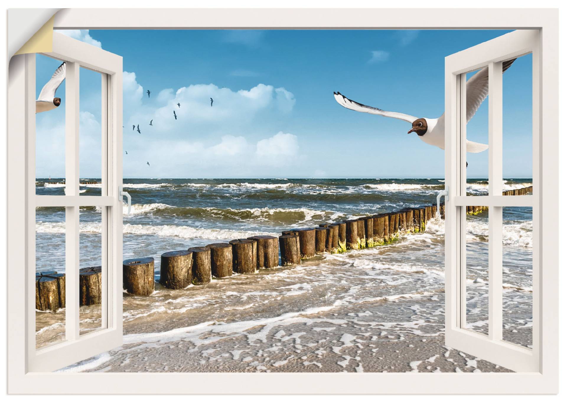 Artland Wandbild »Fensterblick - Ostsee«, Fensterblick, (1 St.) von Artland