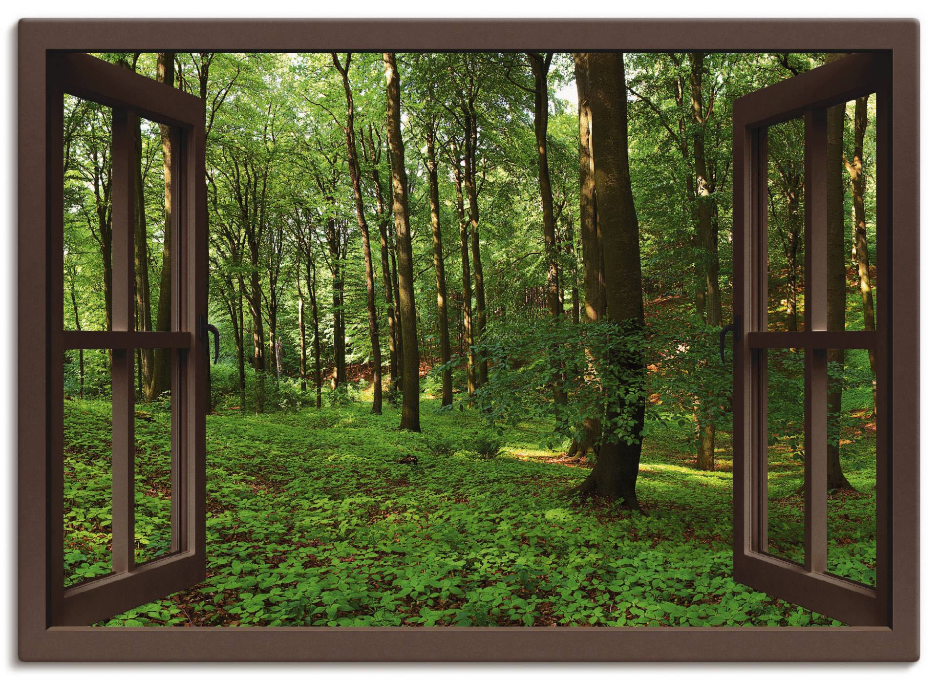 Artland Leinwandbild »Panorama Sommerwald, braun«, Fensterblick, (1 St.) von Artland
