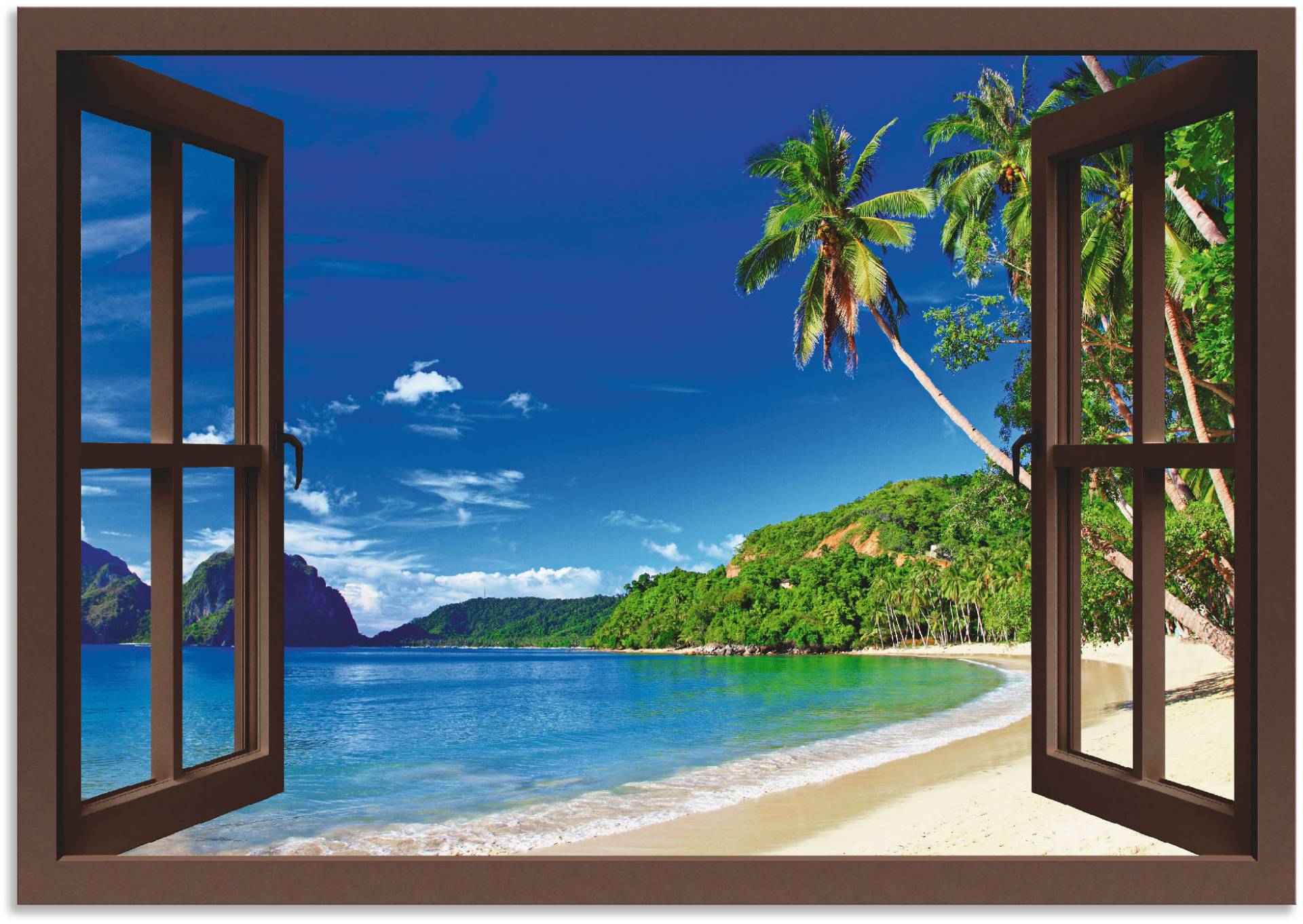 Artland Wandbild »Fensterblick Paradies«, Fensterblick, (1 St.) von Artland