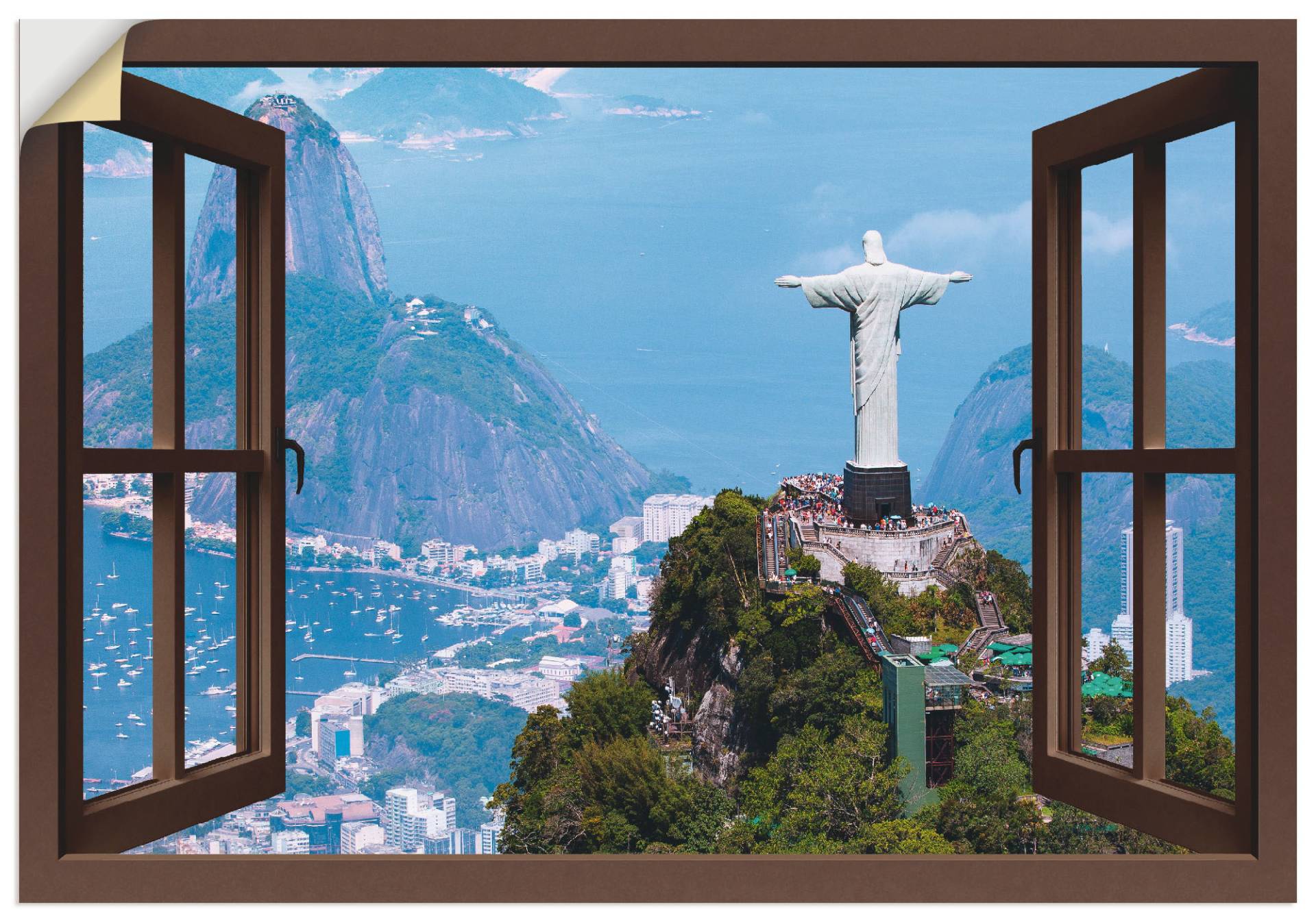 Artland Wandfolie »Rio de Janeiro mit Cristo, braun«, Gebäude, (1 St.) von Artland