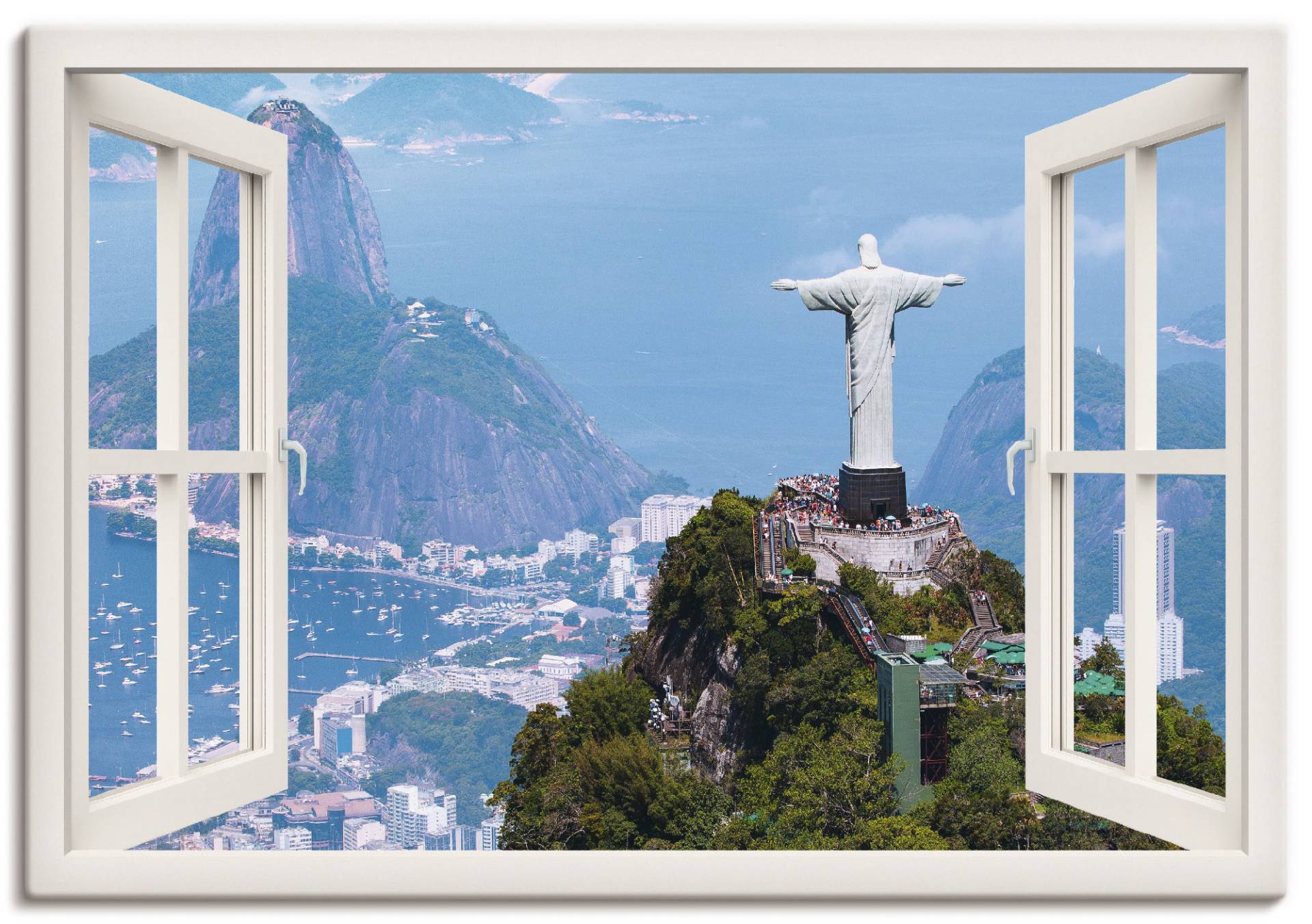 Artland Leinwandbild »Rio de Janeiro mit Cristo, weiss«, Gebäude, (1 St.) von Artland