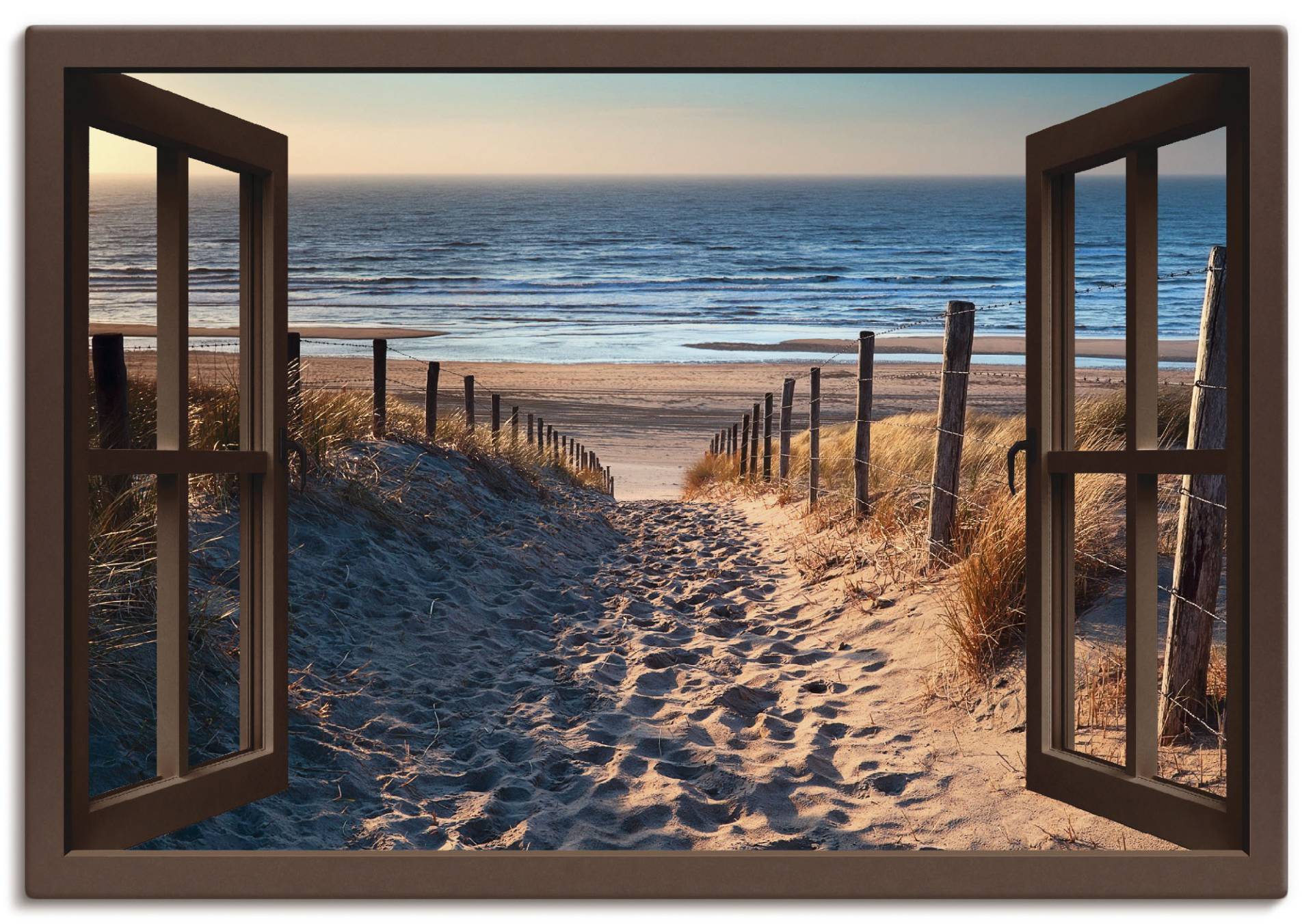 Artland Wandbild »Fensterblick Weg zum Nordseestrand«, Strand, (1 St.) von Artland