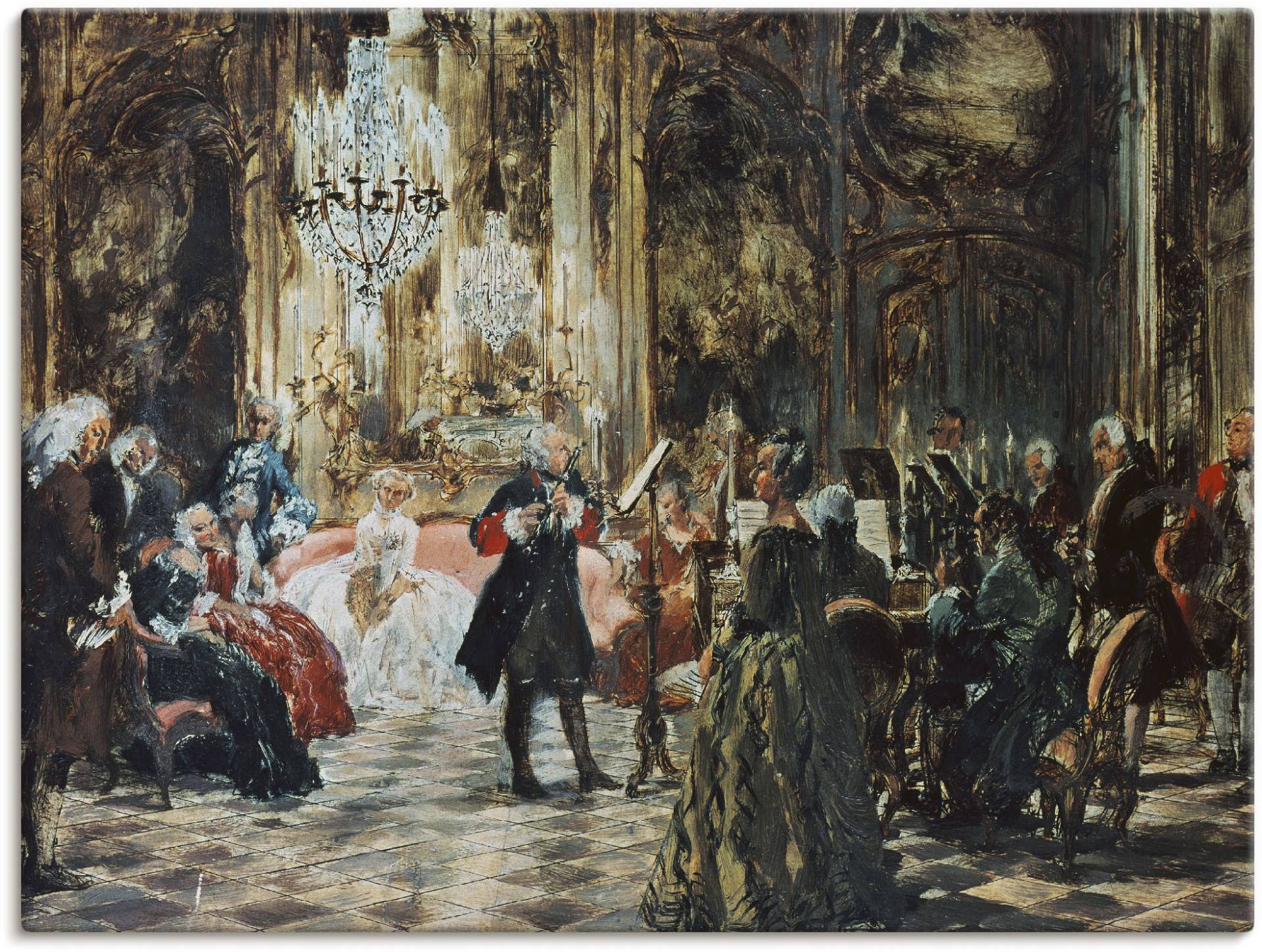 Artland Wandbild »Flötenkonzert Friedrich des Grossen.«, Orchester & Bands, (1 St.) von Artland